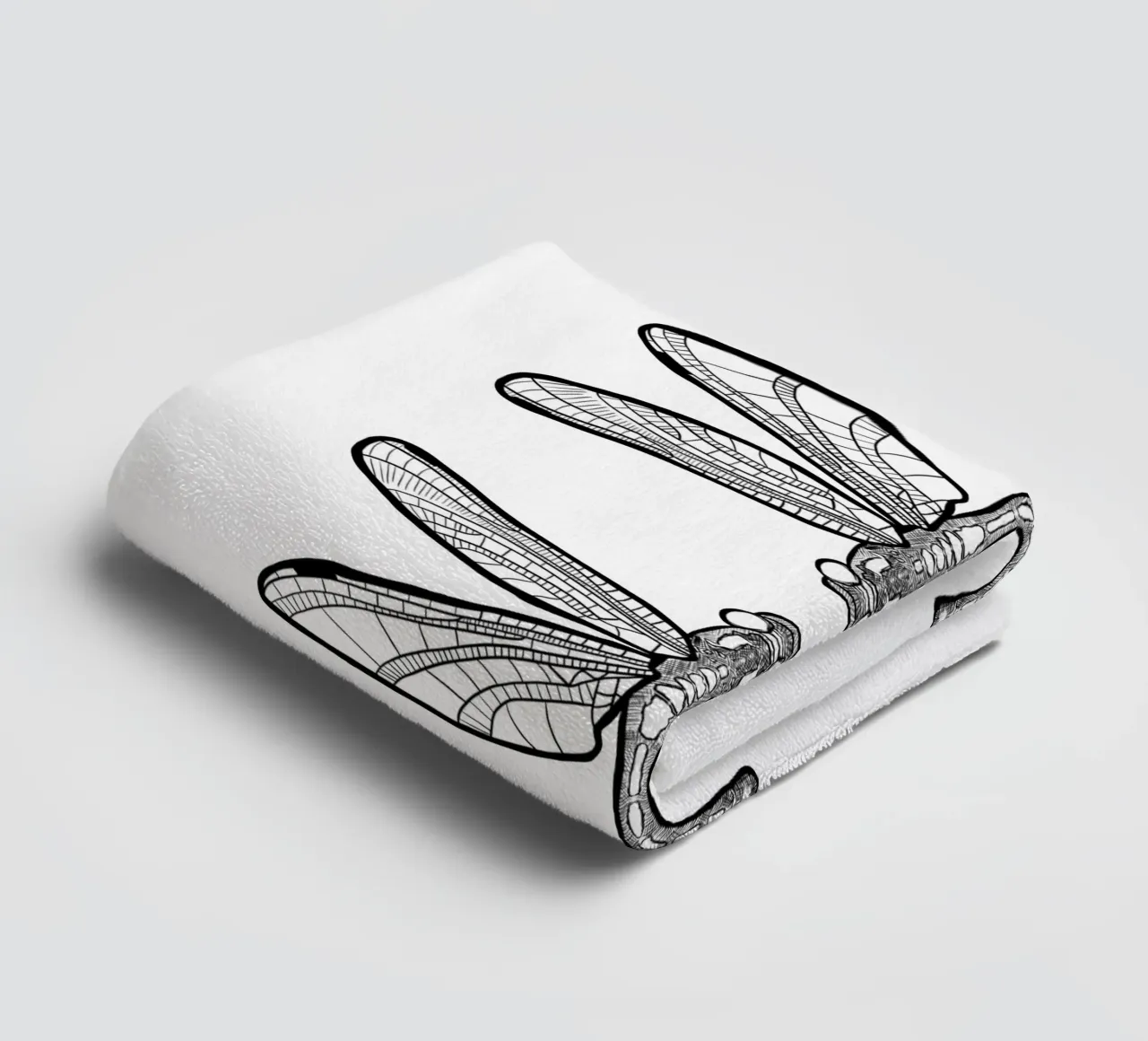 Libellen - Linienzeichnung Line Art asciugamano da bagno da BAINAI
