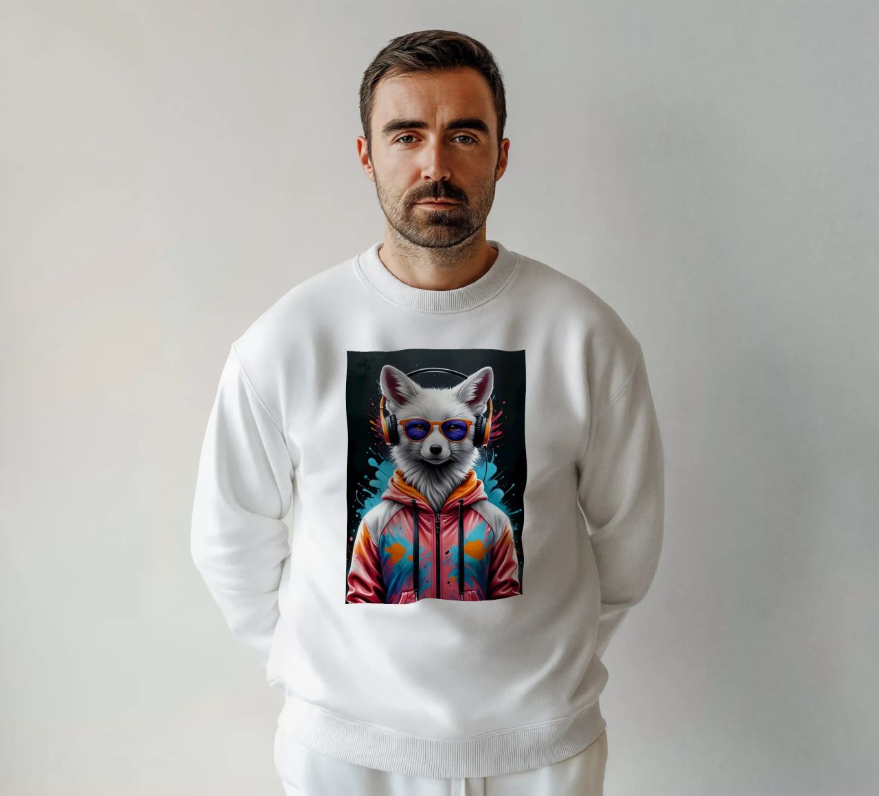 Volpe bianca in cuffia felpa da MakArena