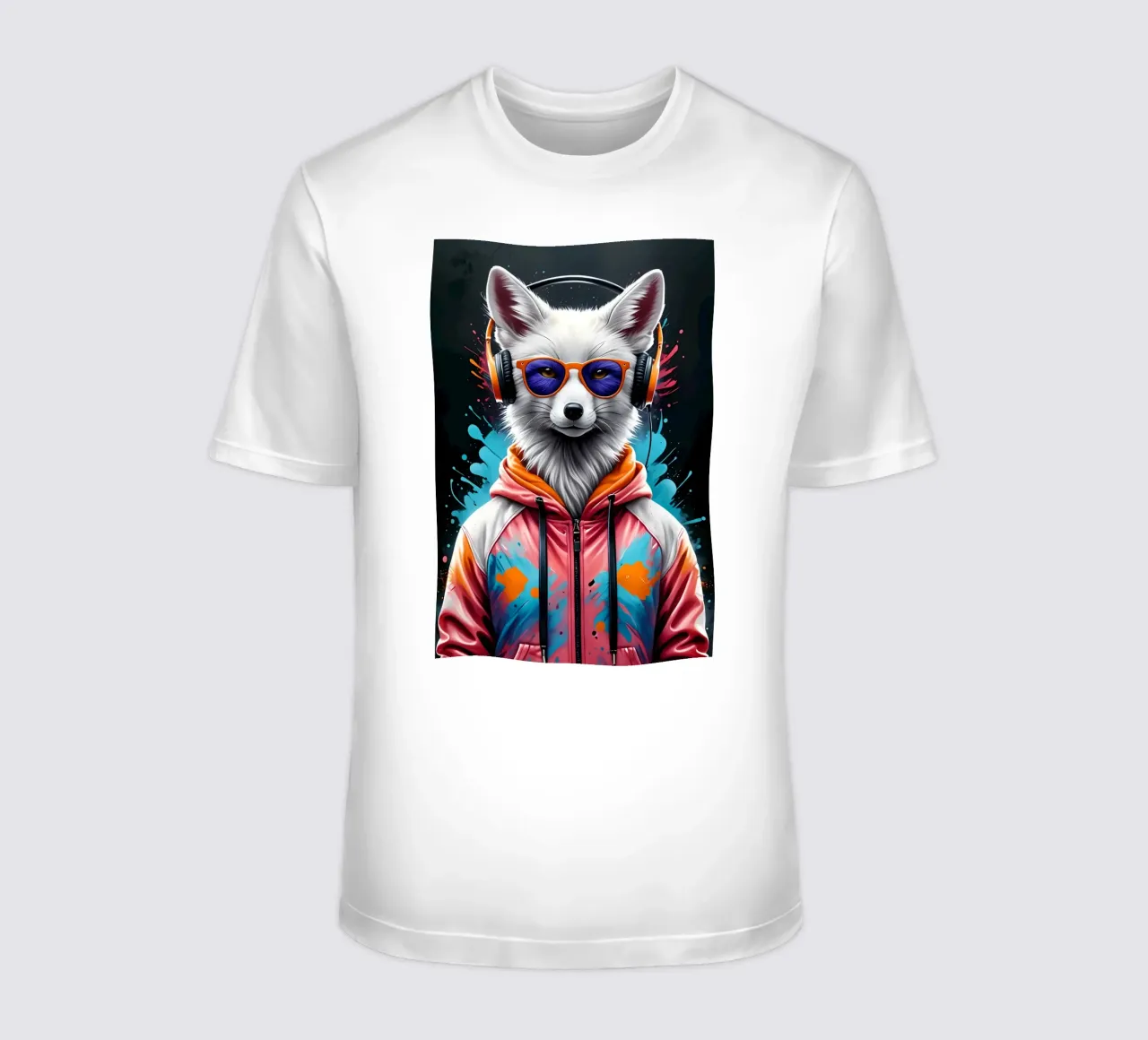 Weißer Fuchs mit Kopfhörer T-Shirt von MakArena