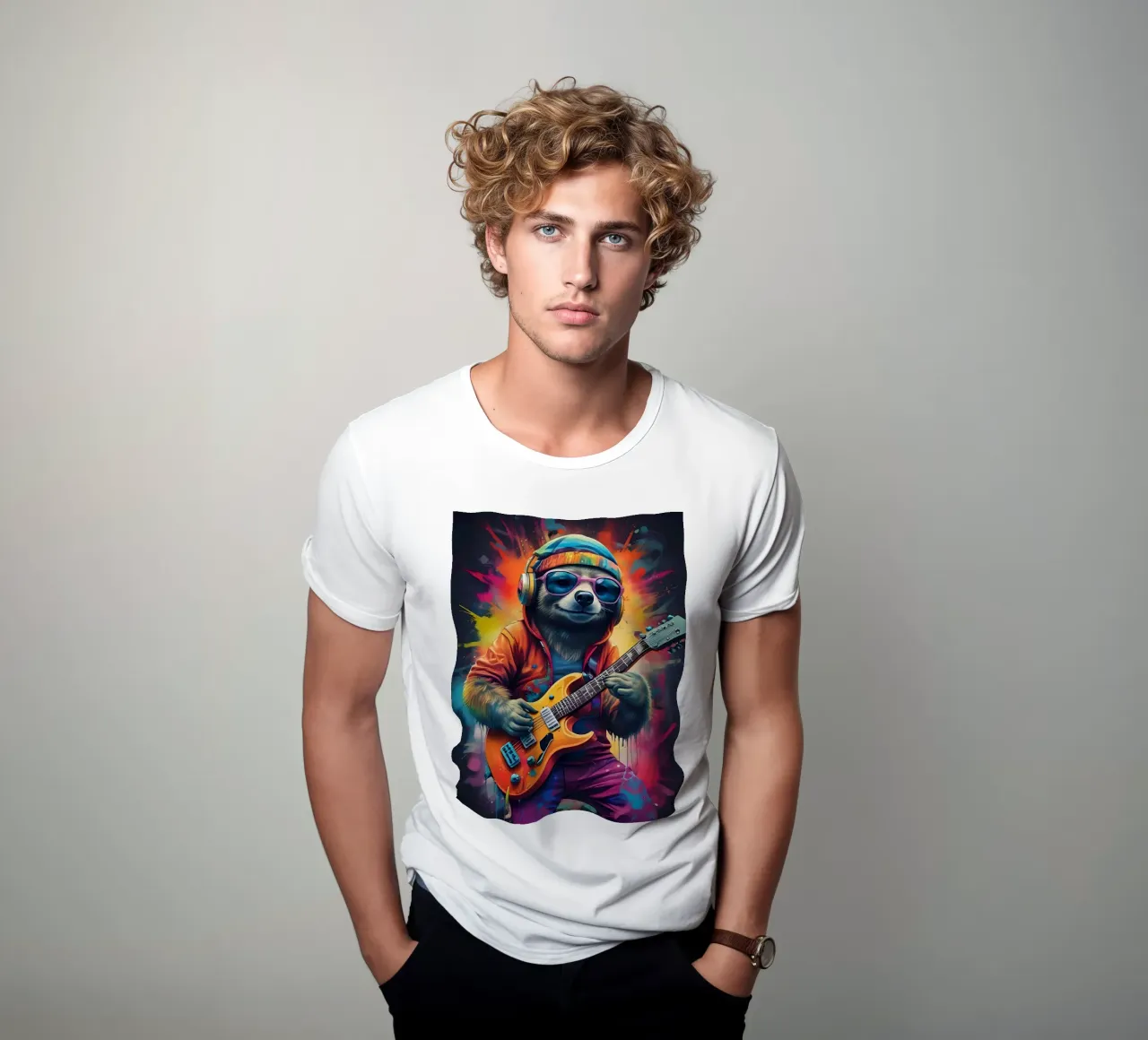 Faultier spielt Gitarre T-Shirt von MakArena