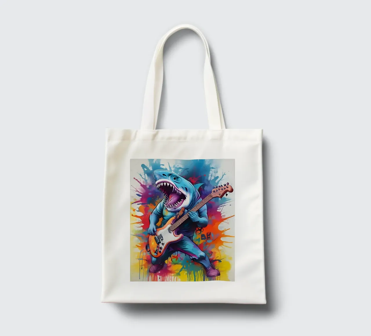 Lo squalo suona la chitarra borsa in juta da MakArena