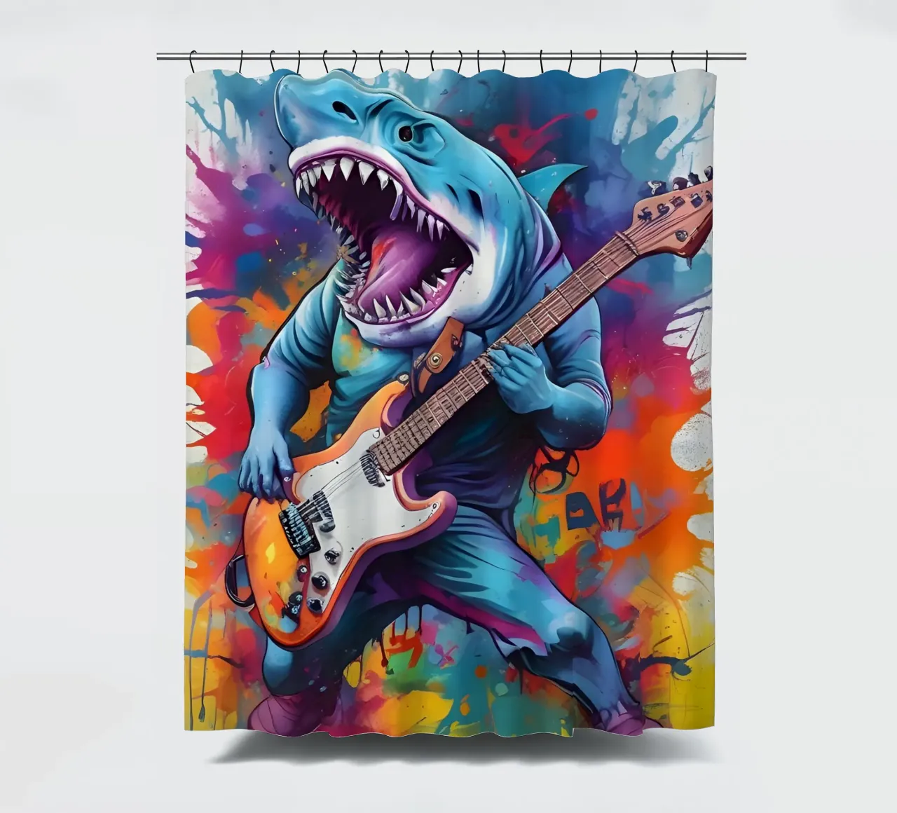 Shark spielt die Gitarre Duschvorhang von MakArena