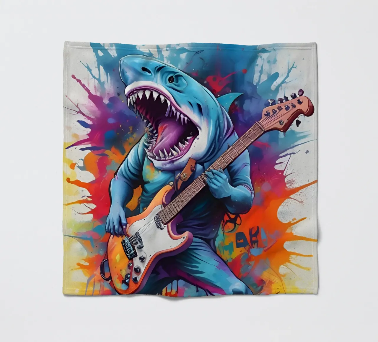 Lo squalo suona la chitarra coperta in pile da MakArena
