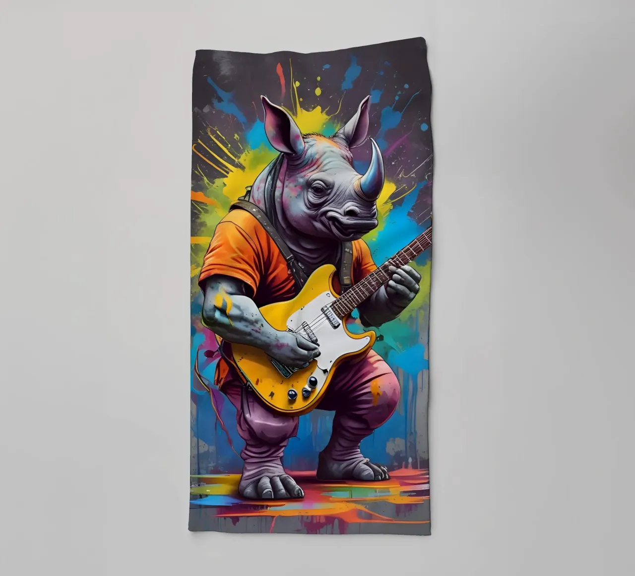 Rhinozeros spielt Gitarre Handtuch von MakArena