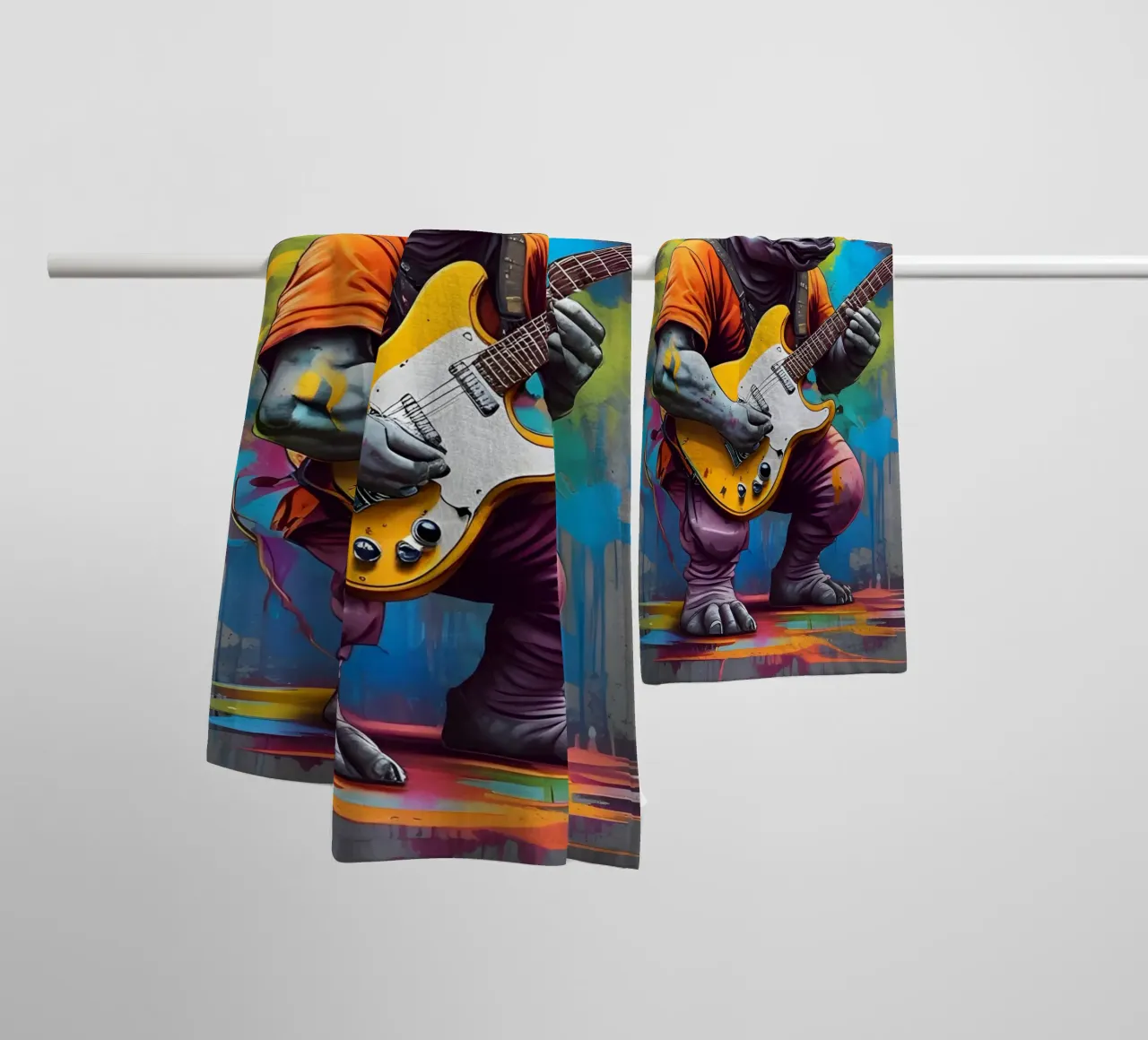 Rhinozeros spielt Gitarre Handtuch von MakArena