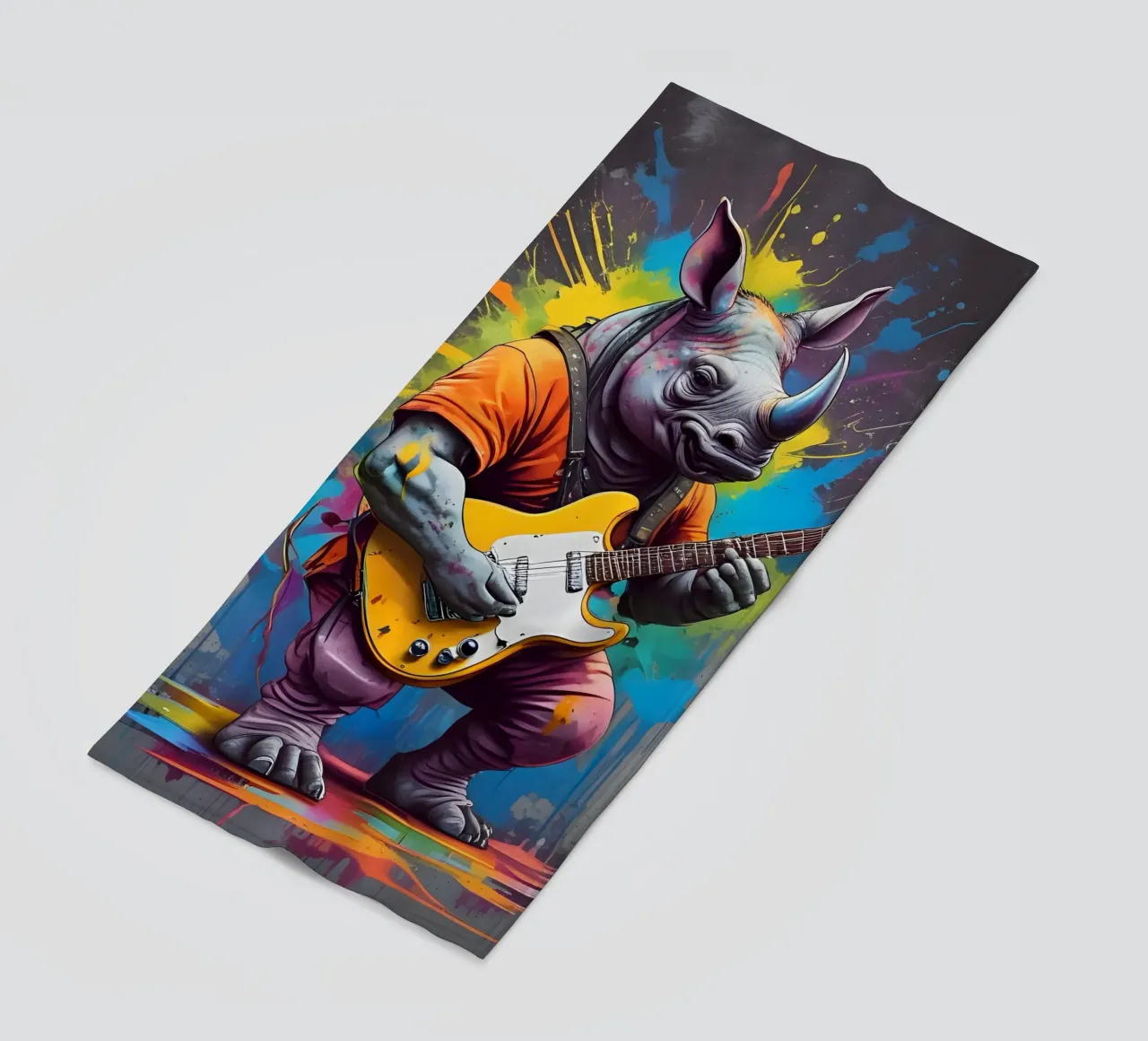 Rinoceronte suona la chitarra telo mare da MakArena