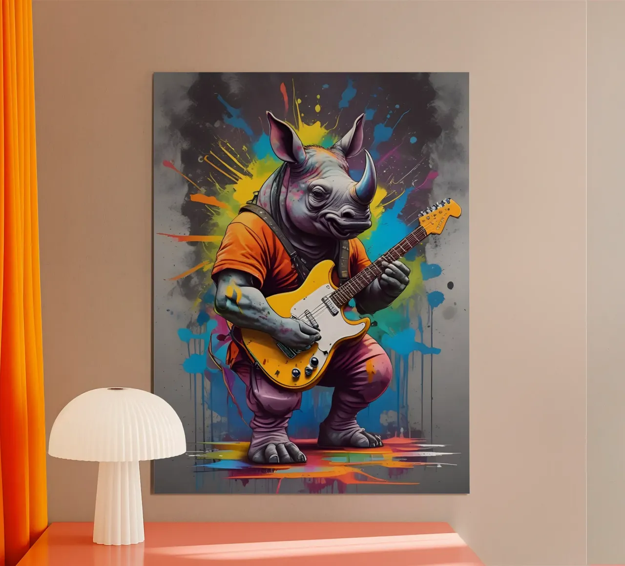Rinoceronte suona la chitarra carta hahnemühle da MakArena