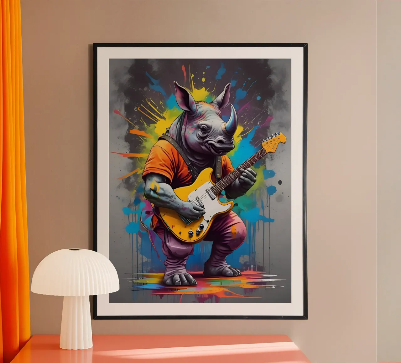 Rinoceronte suona la chitarra carta hahnemühle da MakArena