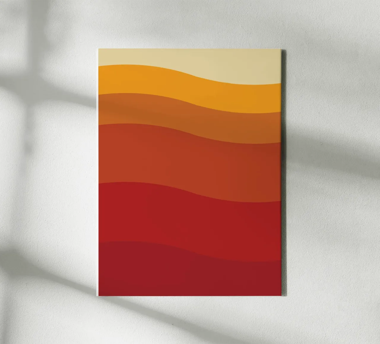 Wave orange sunset canvas with Floater frame by galihstudio