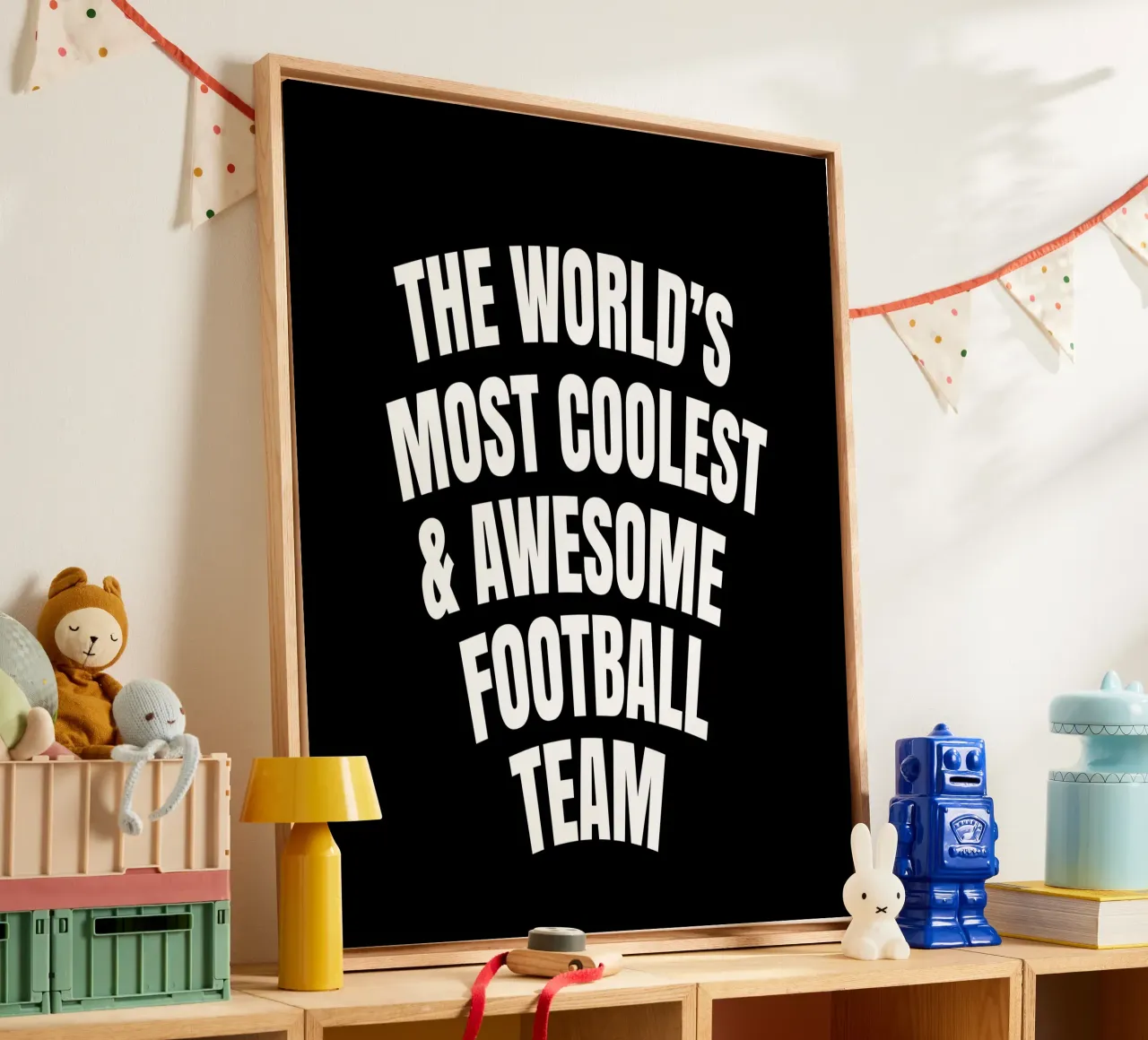 The world's most coolest and awesome football team tela con Cornice a cassetta da happieeagle
