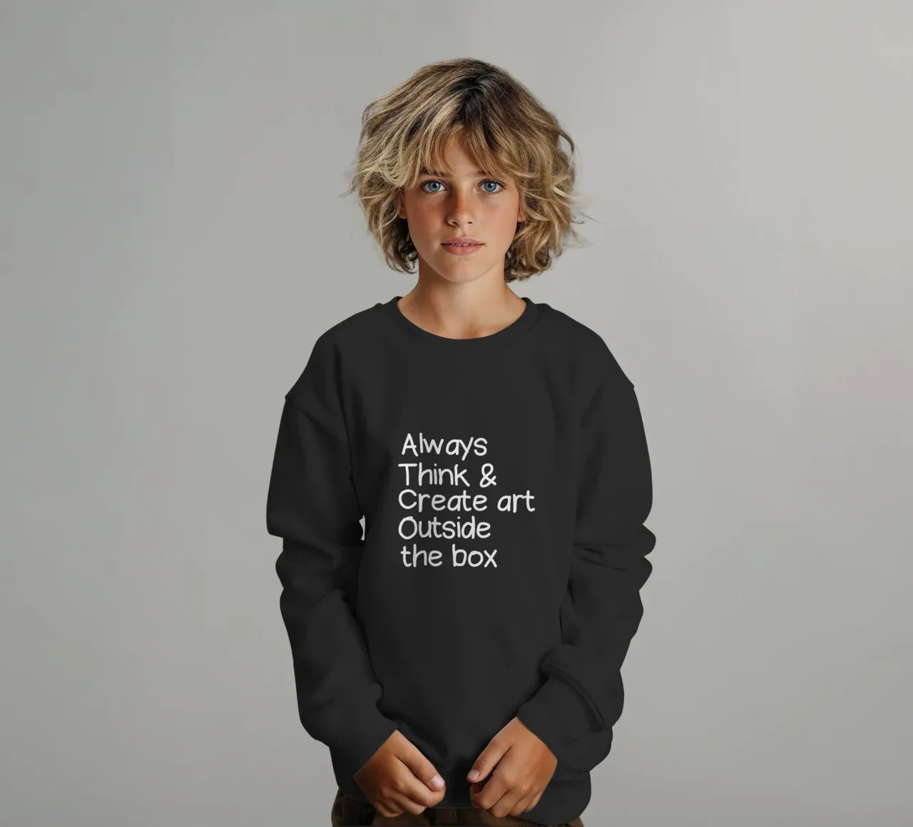 Always  think and create art outside the box felpa bambino da happieeagle