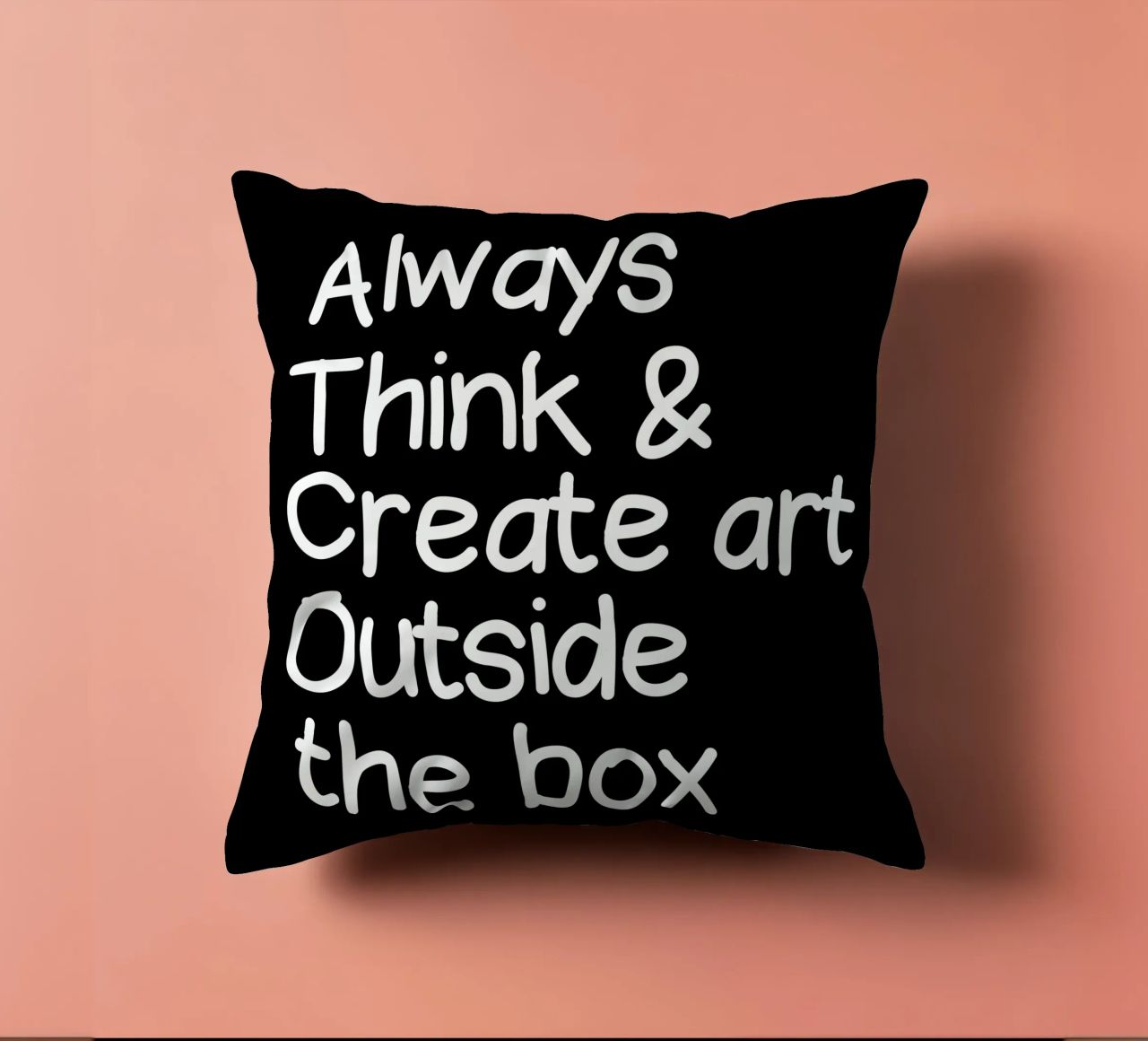 Always  think and create art outside the box cuscino da happieeagle
