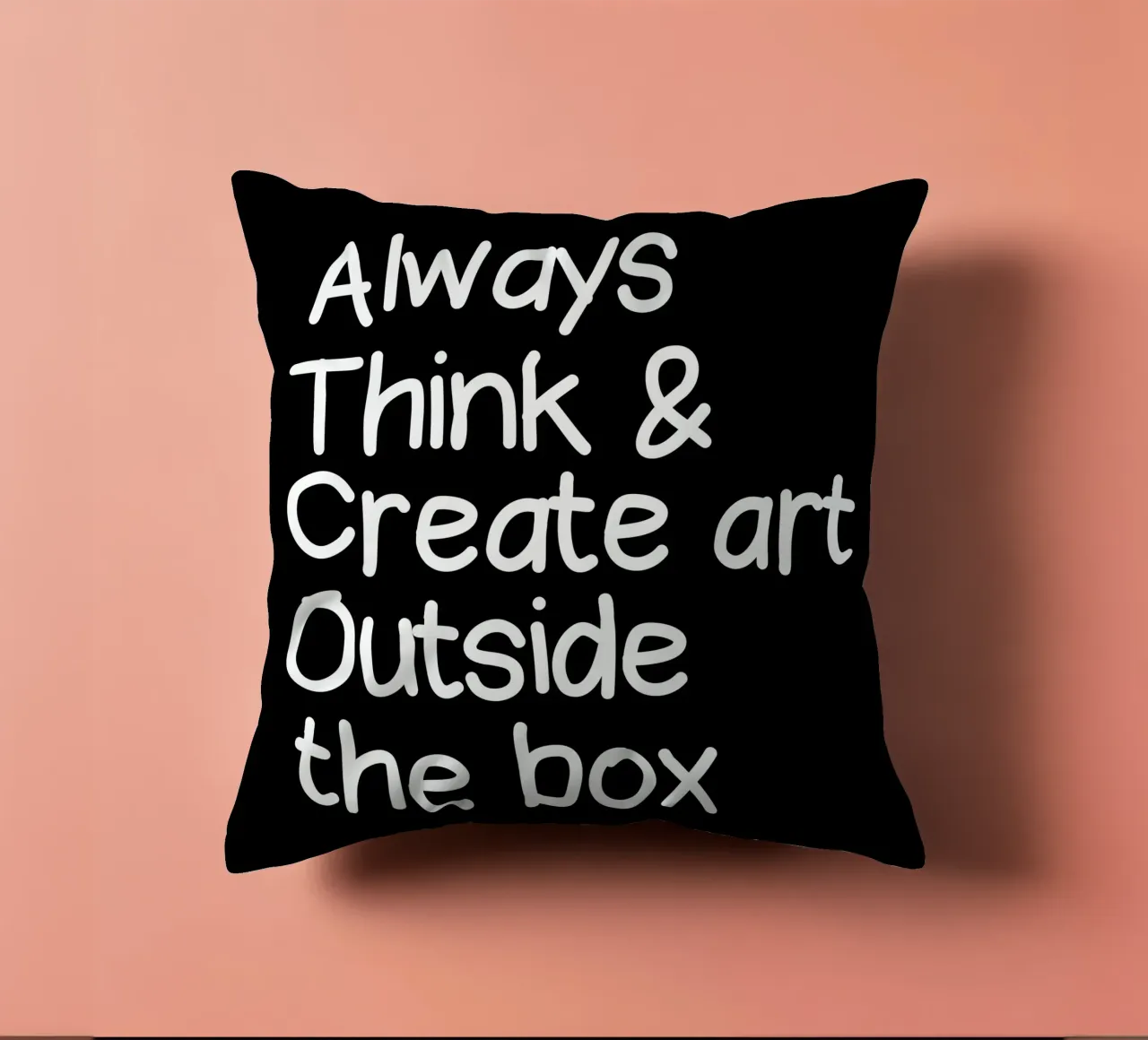 Always  think and create art outside the box cuscino da happieeagle