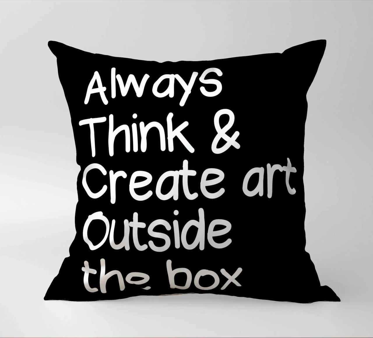Always  think and create art outside the box cuscino da happieeagle