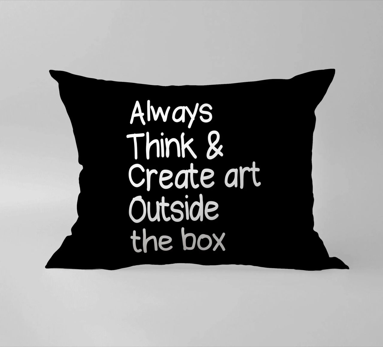 Always  think and create art outside the box cuscino da happieeagle