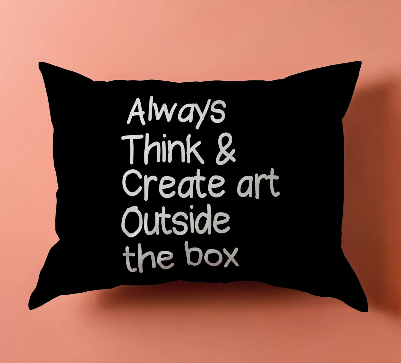 Always  think and create art outside the box cuscino da happieeagle