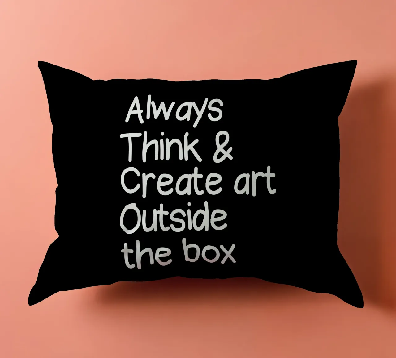 Always  think and create art outside the box cuscino da happieeagle