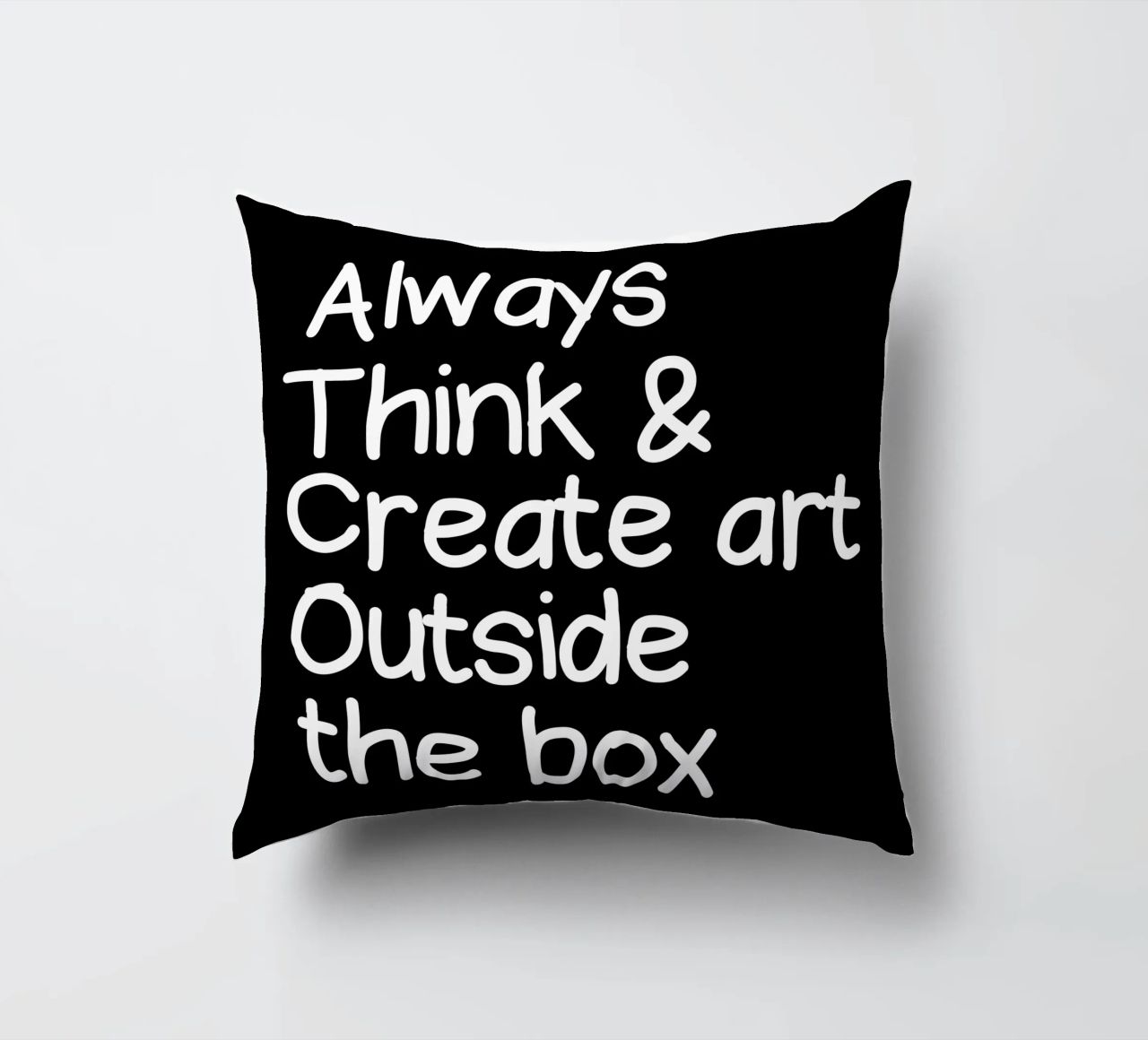 Always  think and create art outside the box cuscino da happieeagle