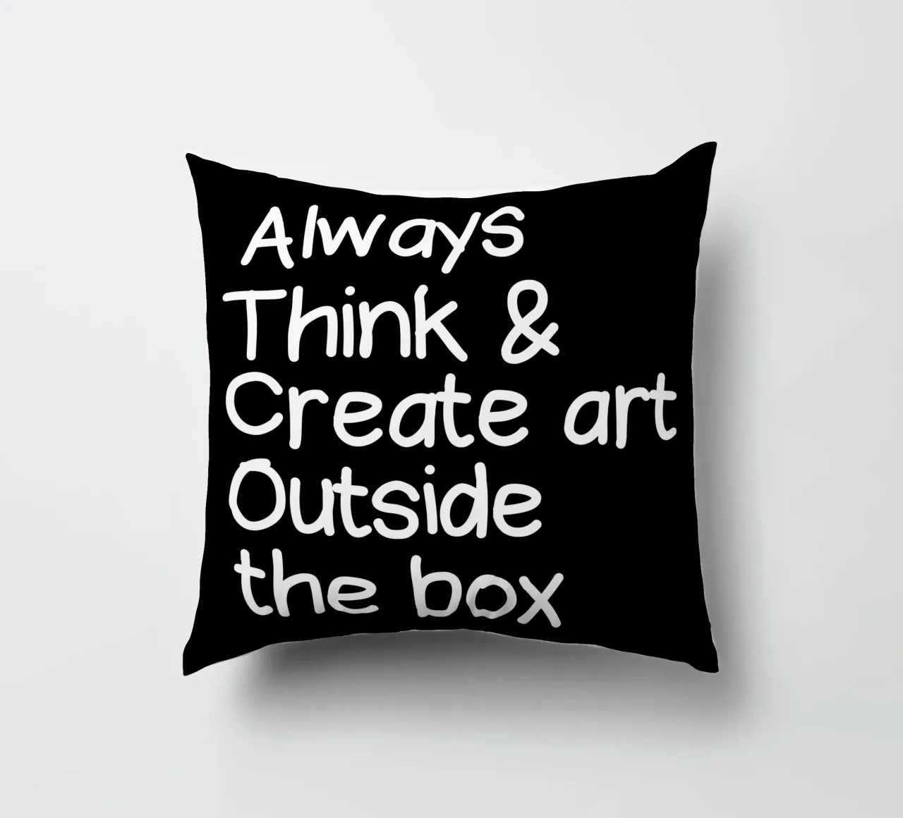 Always  think and create art outside the box cojín de happieeagle