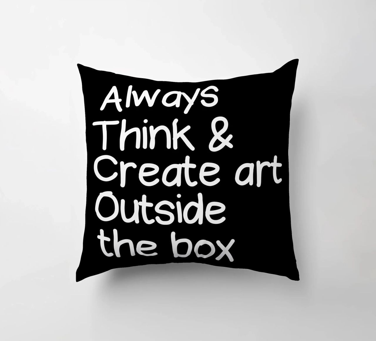 Always  think and create art outside the box cuscino da happieeagle