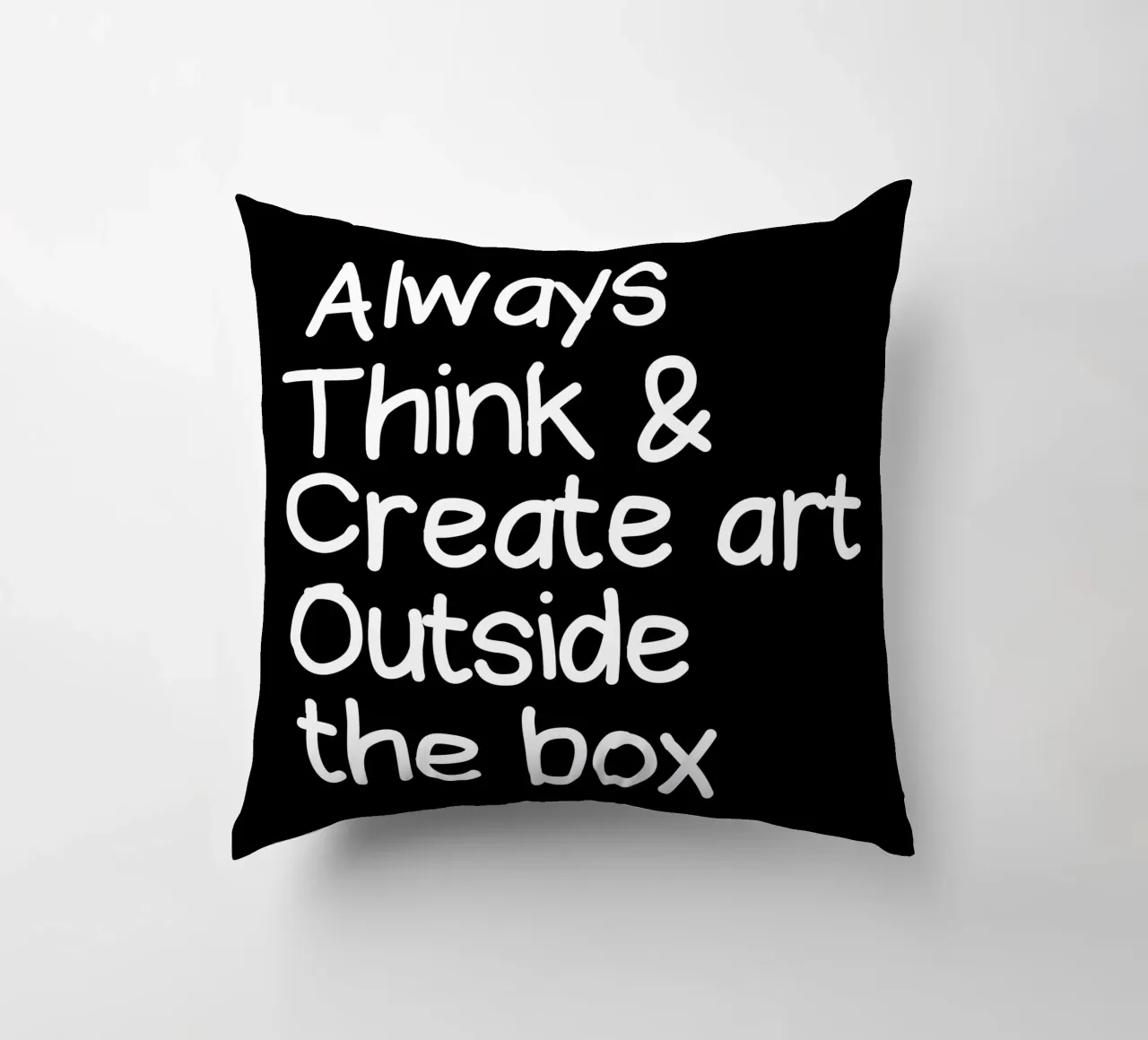 Always  think and create art outside the box cojín de happieeagle