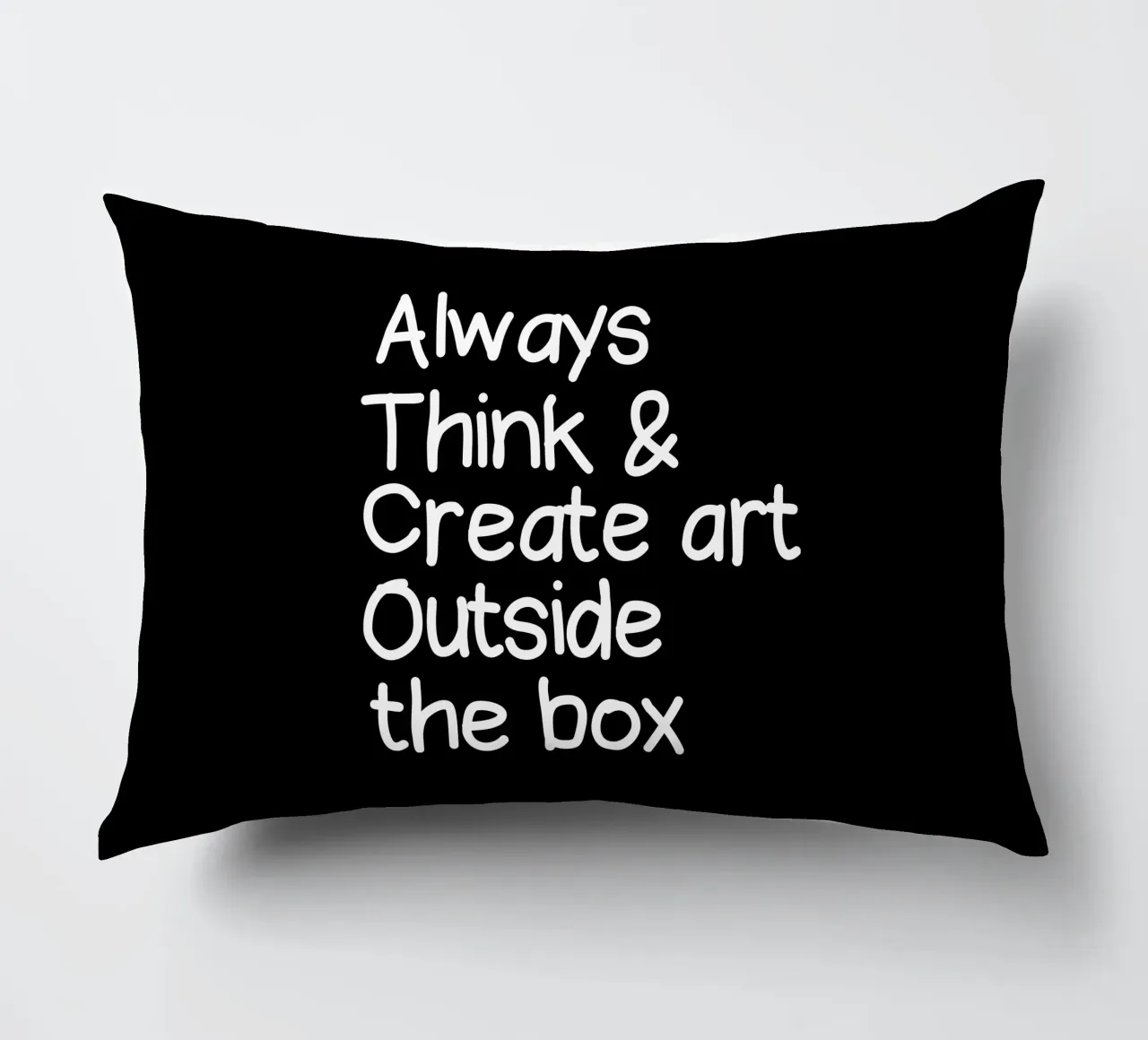 Always  think and create art outside the box kussen van happieeagle