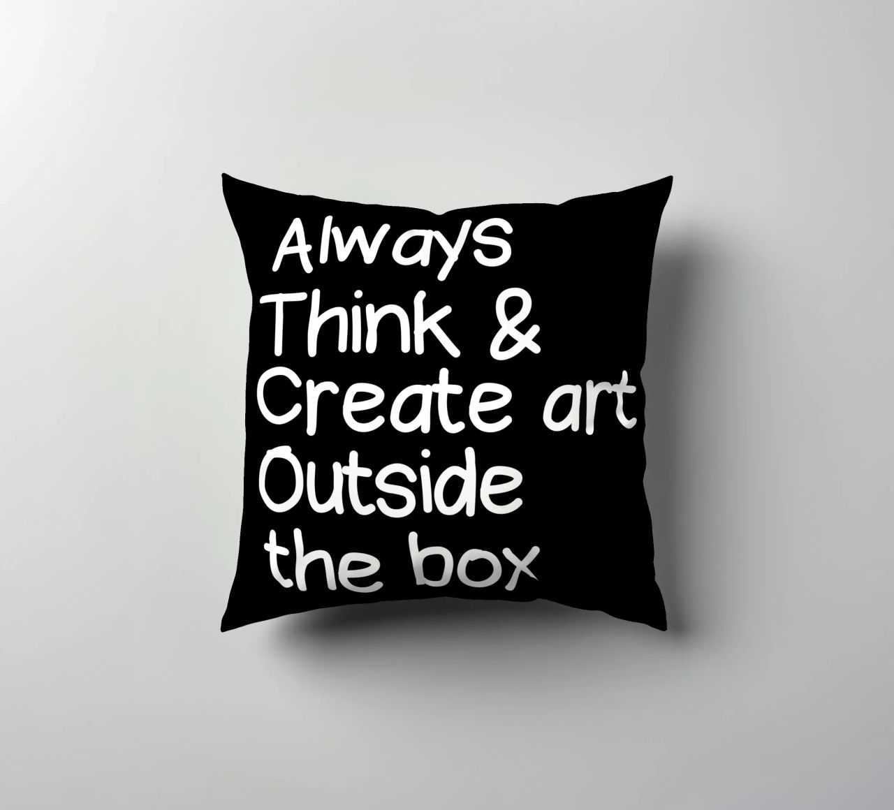 Always  think and create art outside the box cuscino da happieeagle