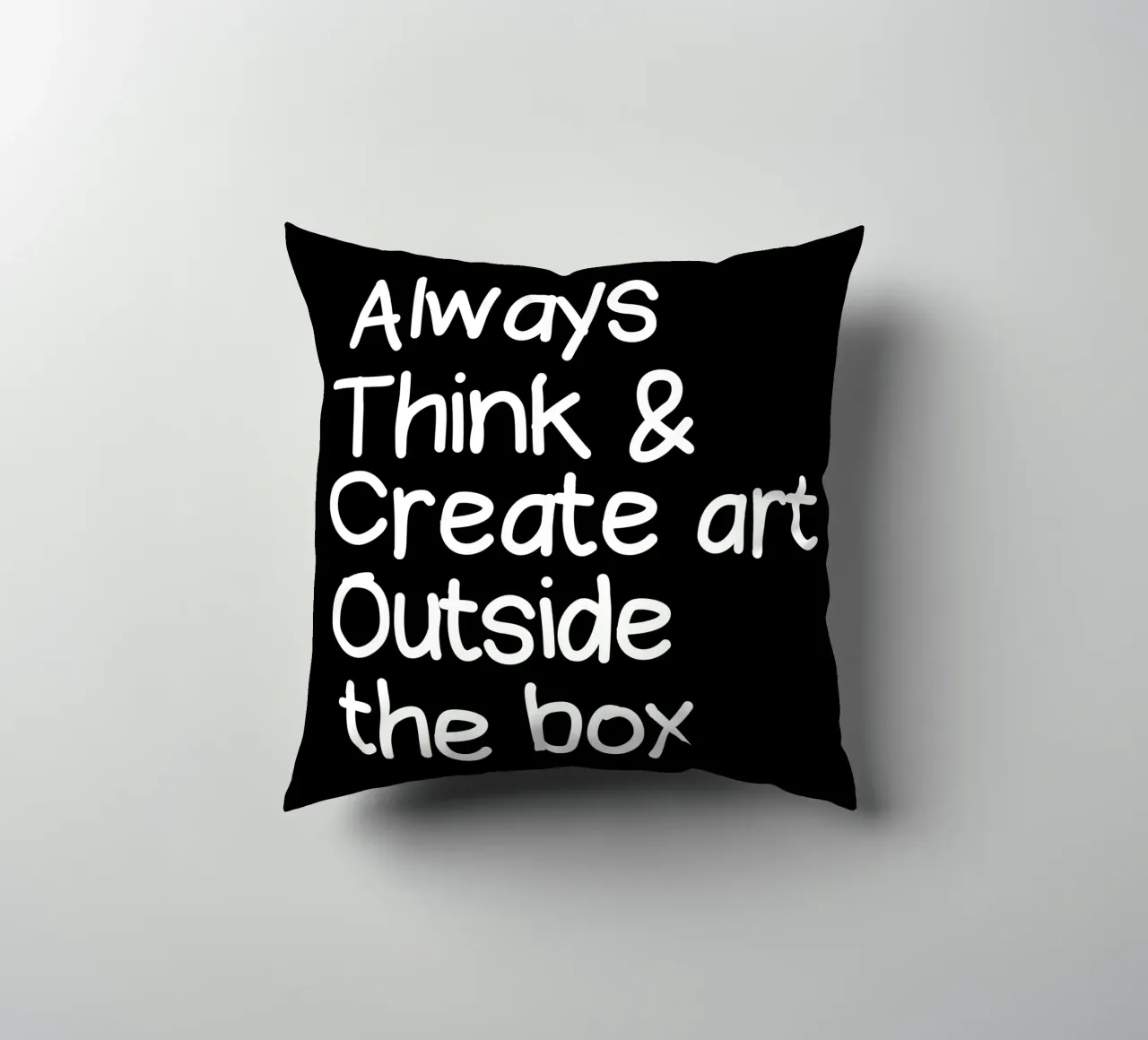 Always  think and create art outside the box cojín de happieeagle