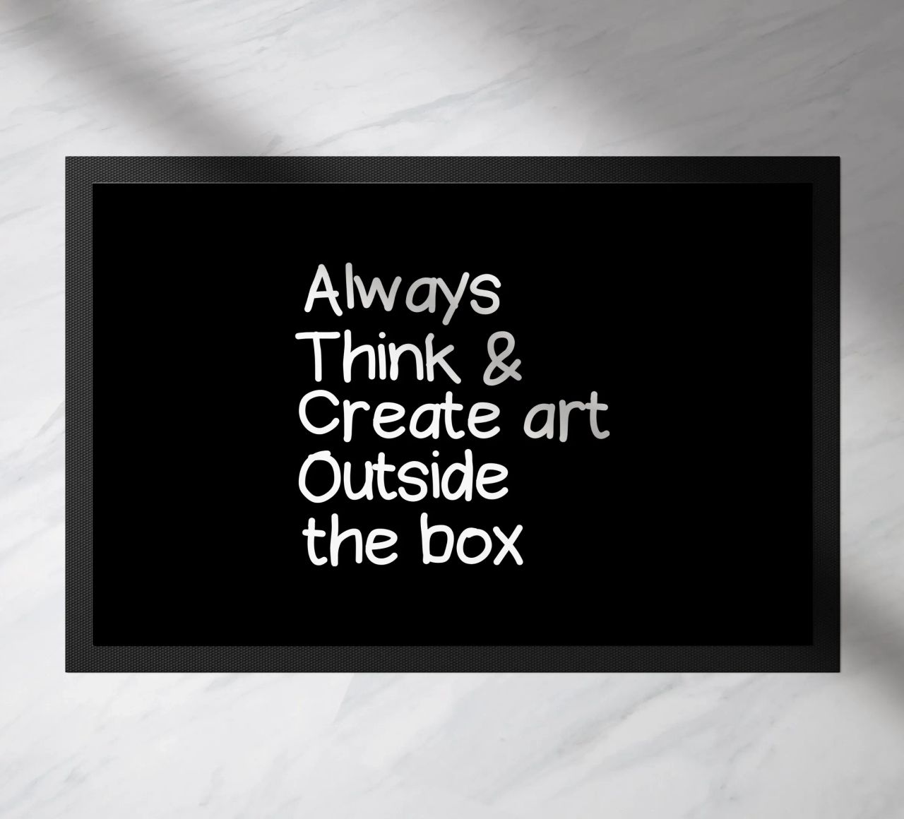 Always  think and create art outside the box felpudo de happieeagle