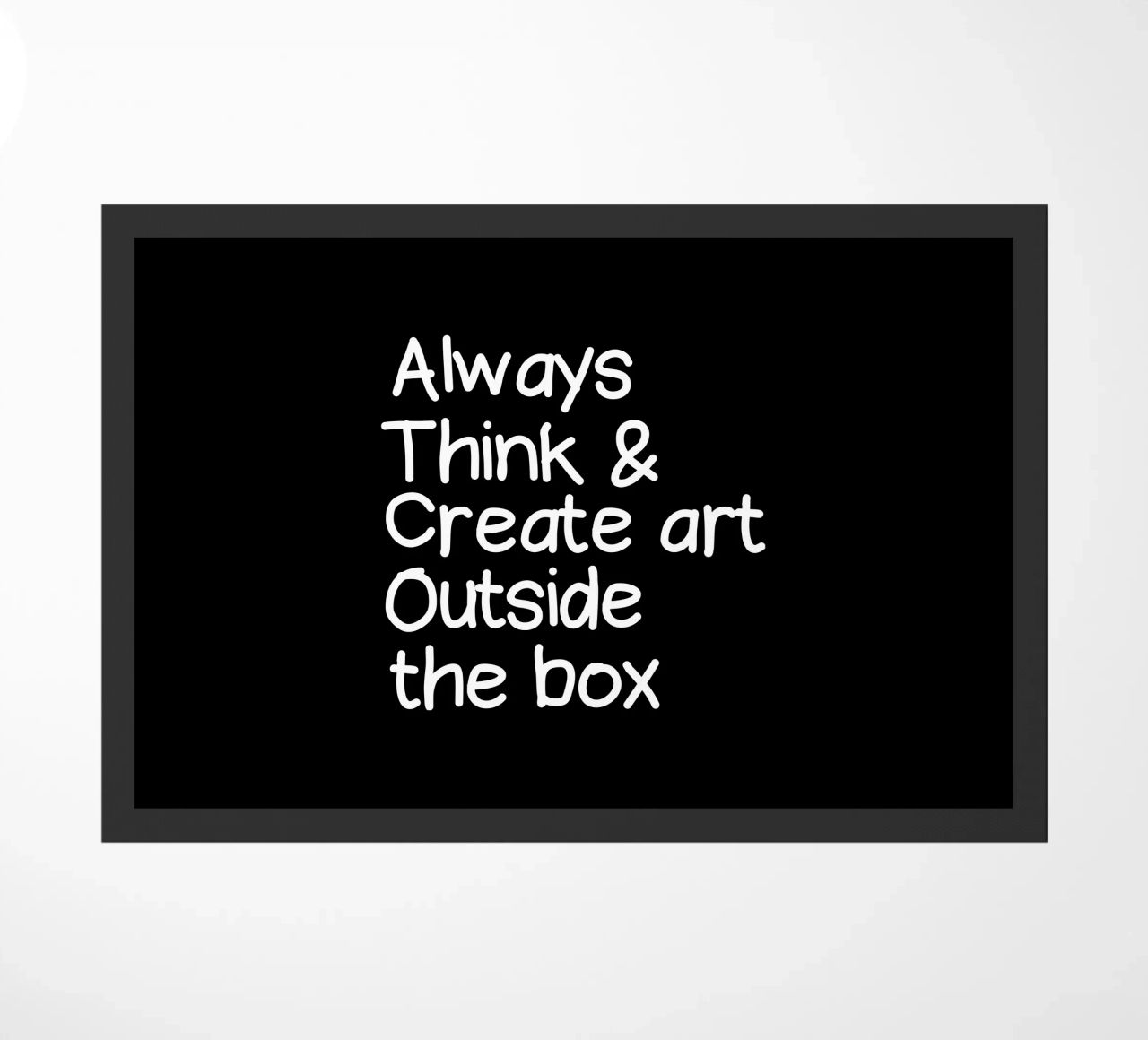 Always  think and create art outside the box felpudo de happieeagle