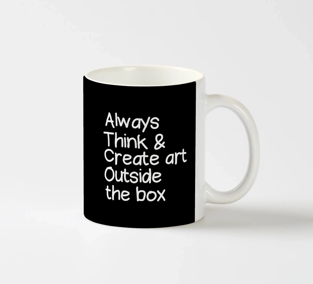 Always  think and create art outside the box tazza in ceramica da happieeagle