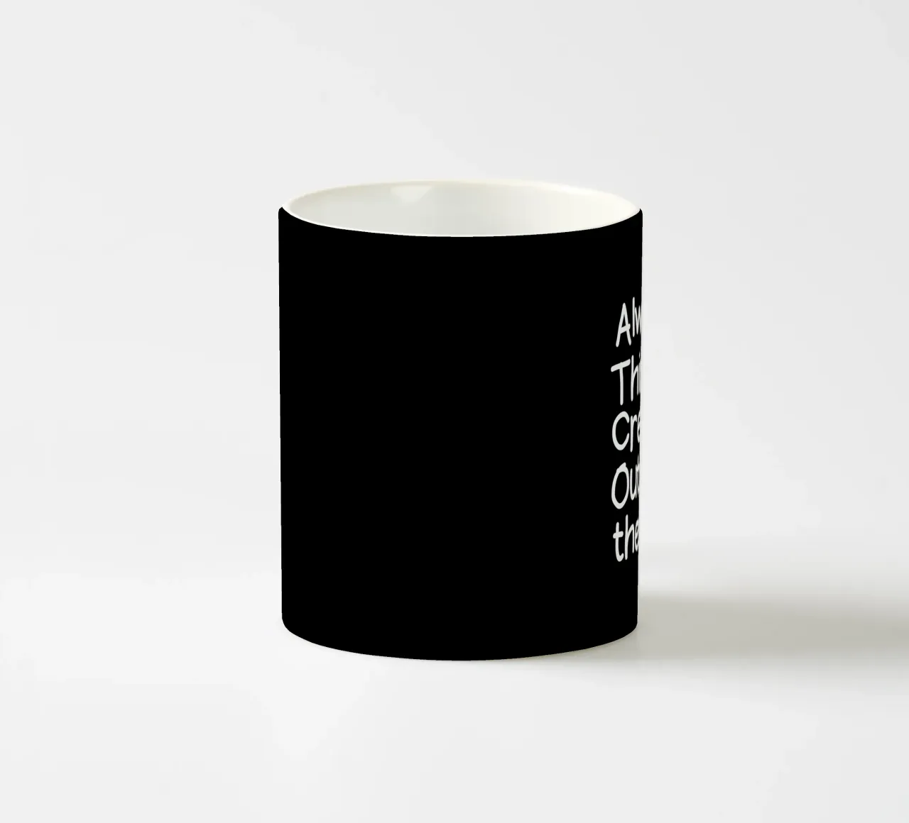 Always  think and create art outside the box ceramic mug by happieeagle