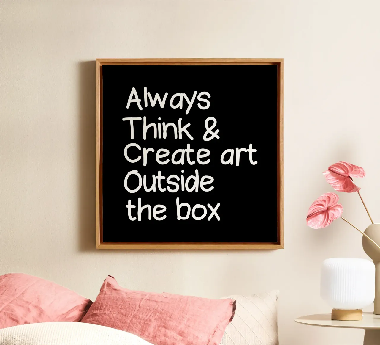 Always think and create art outside the box tela da happieeagle