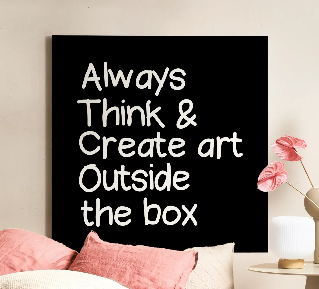 Always  think and create art outside the box canvas van happieeagle