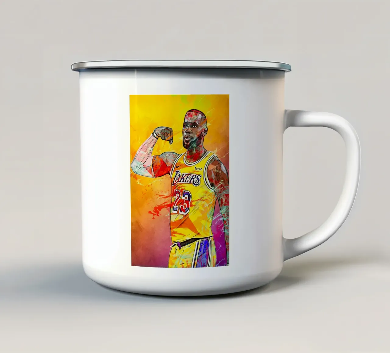 Lebron James LA Lakers tazza in smalto da tenten
