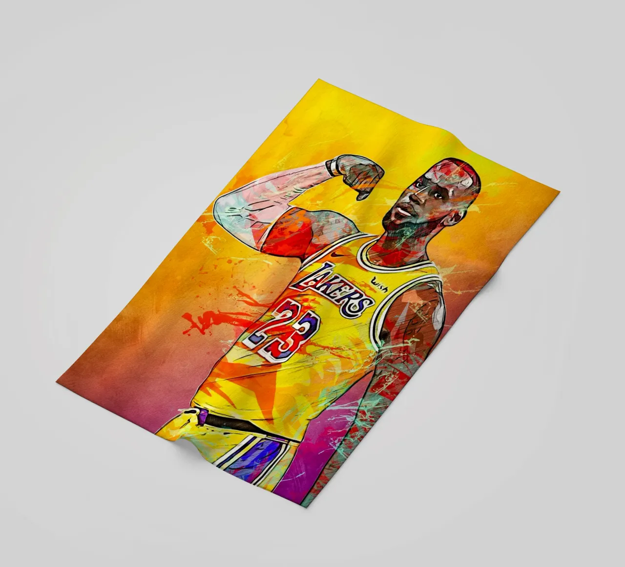 Lebron James LA Lakers beach towel by tenten