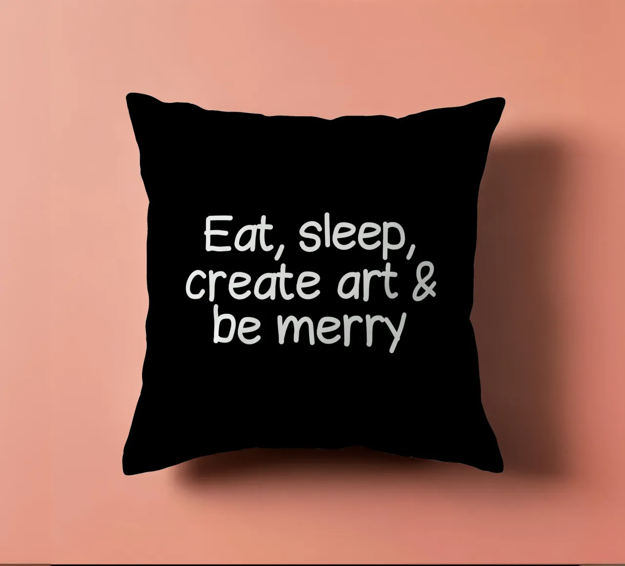 Eat, sleep, create art and be merry cuscino da happieeagle