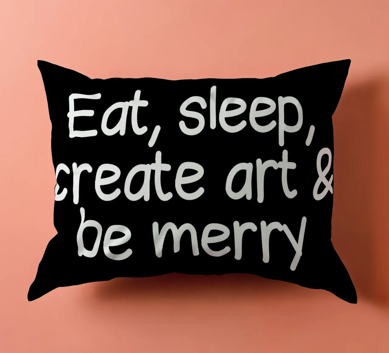 Eat, sleep, create art and be merry cuscino da happieeagle