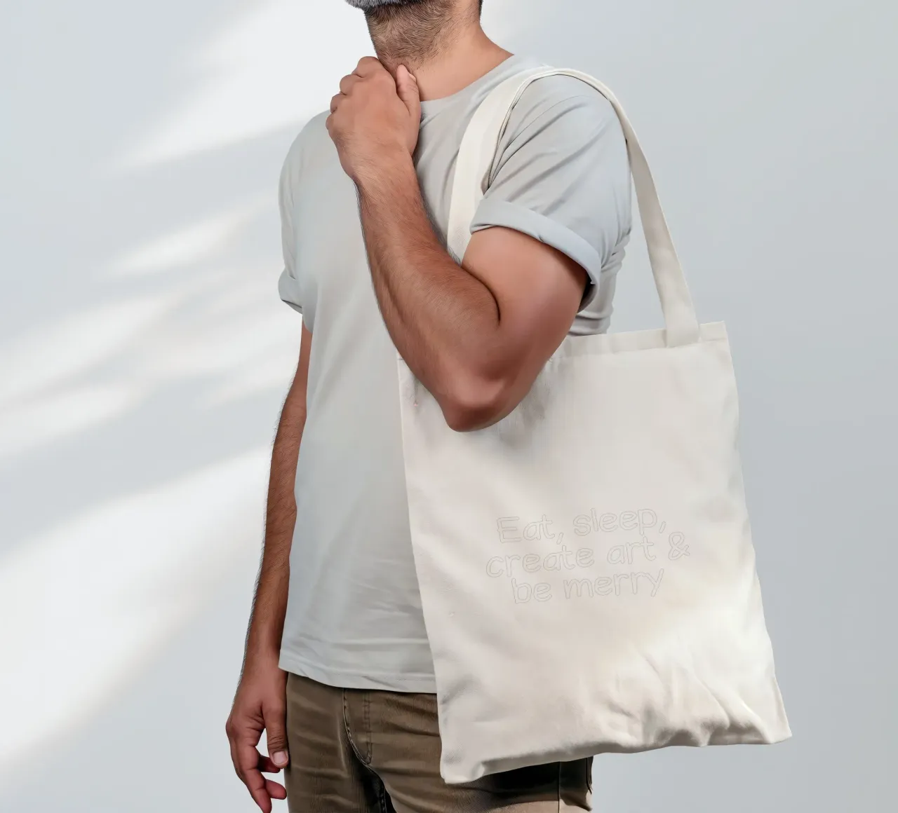 Eat, sleep, create art and be merry borsa in juta da happieeagle