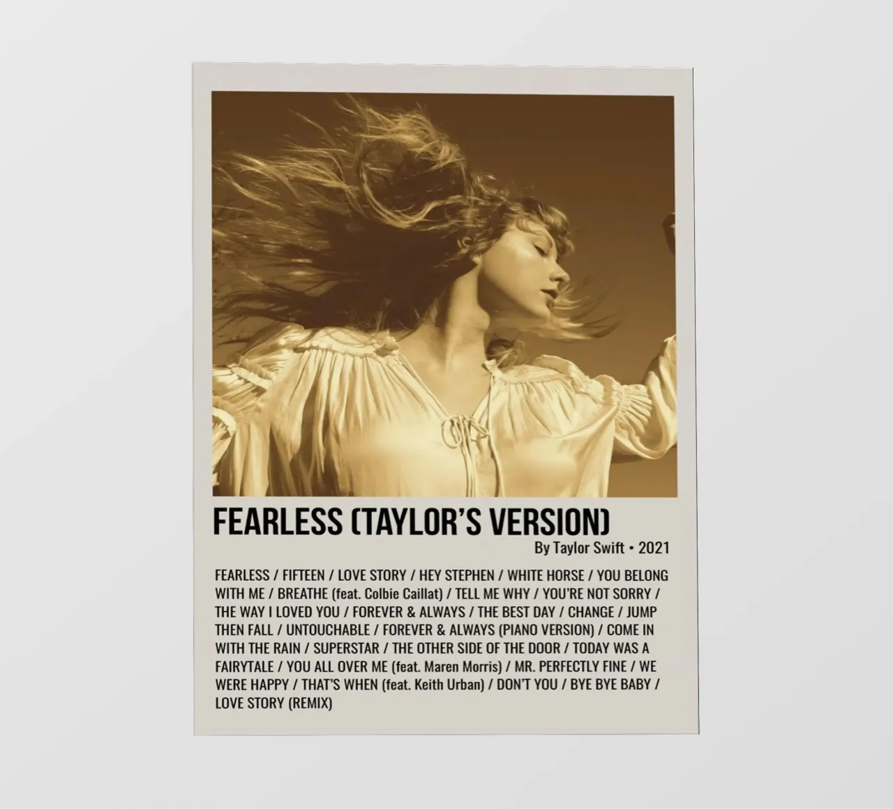 FEARLESS (TAYLOR'S VERSION) By Taylor Swift 2021 carta da parati fotografica da SoundStudio