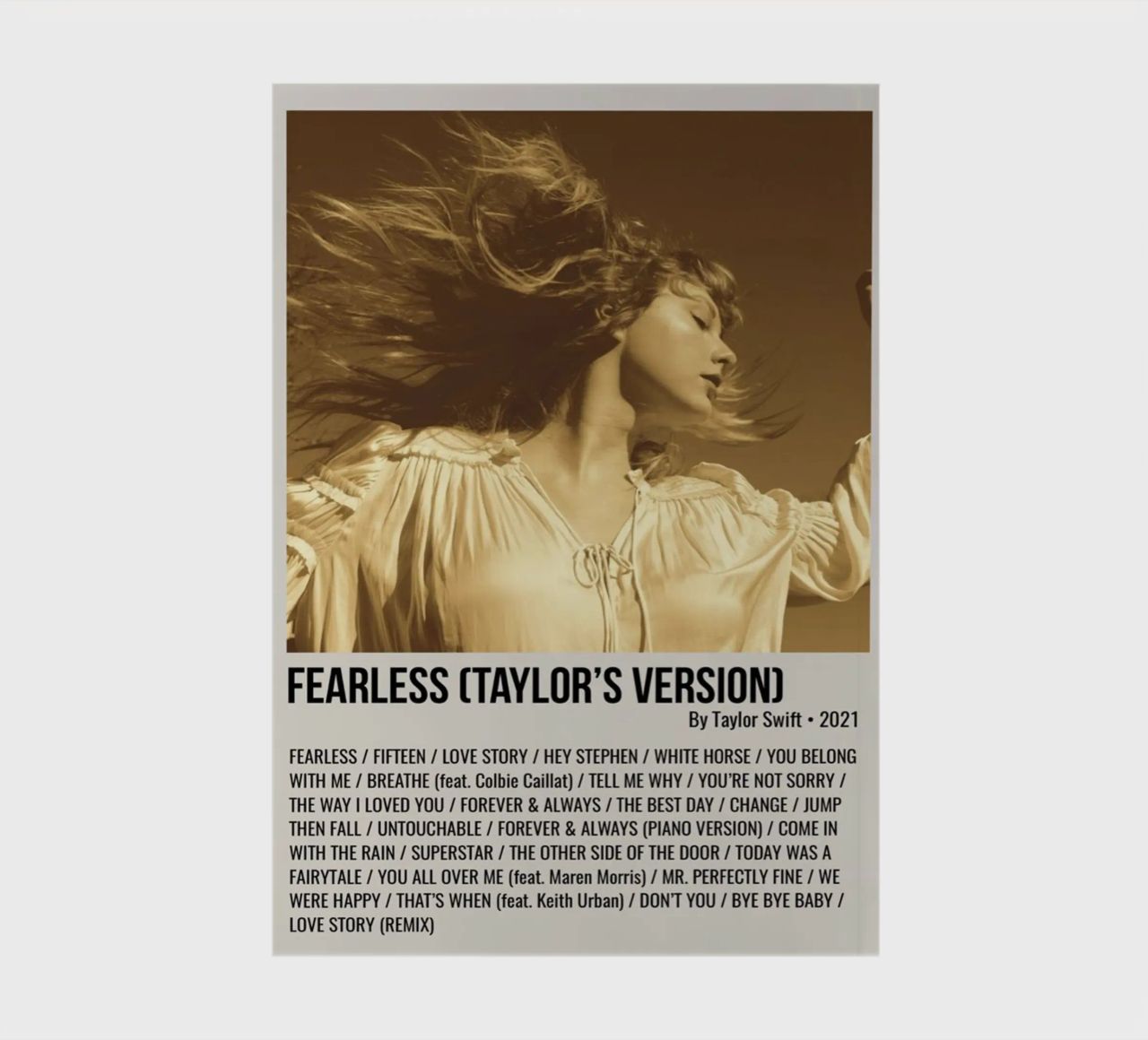 FEARLESS (TAYLOR'S VERSION) By Taylor Swift 2021 diario da SoundStudio
