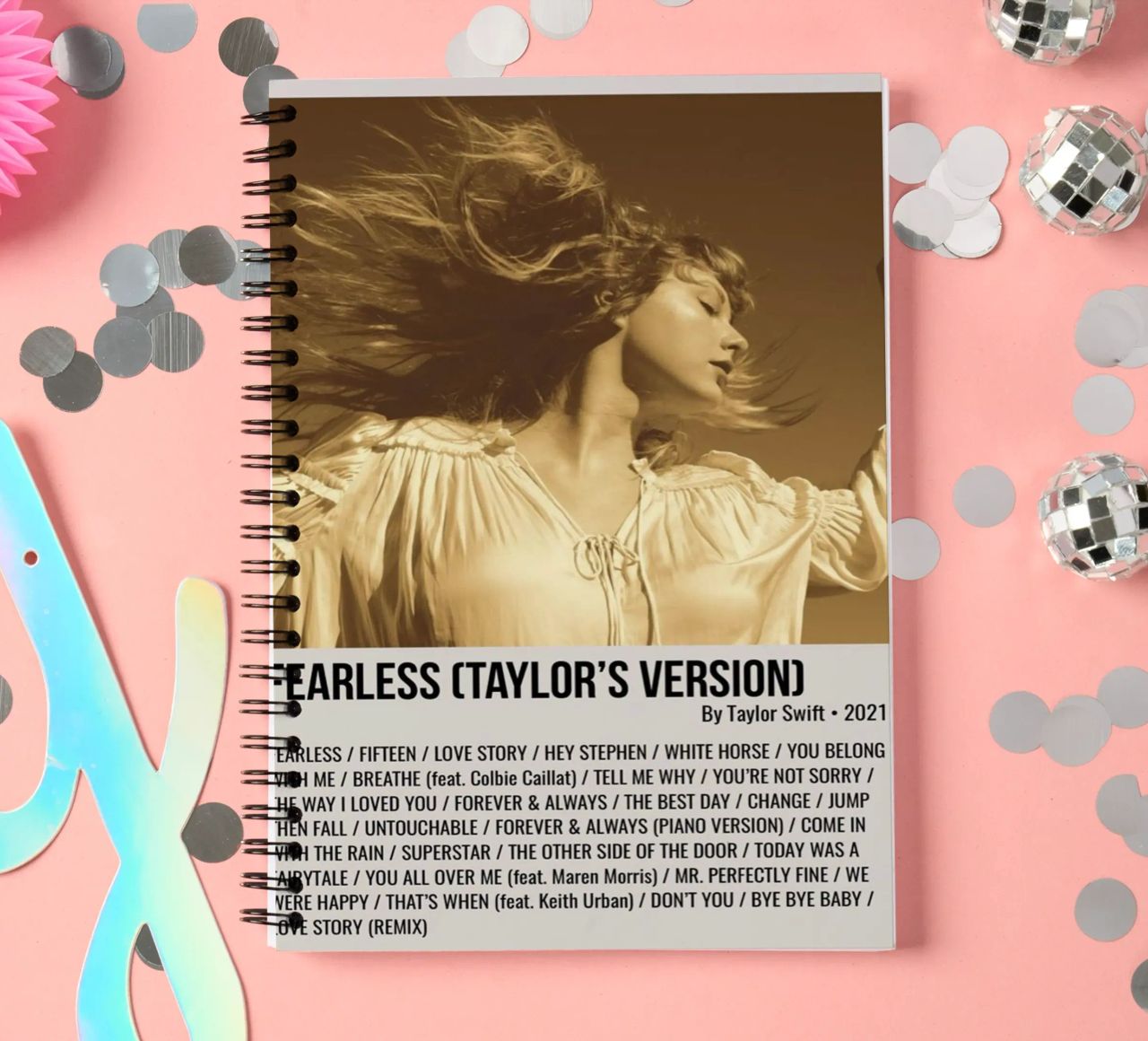 FEARLESS (TAYLOR'S VERSION) By Taylor Swift 2021 diario ad anelli da SoundStudio