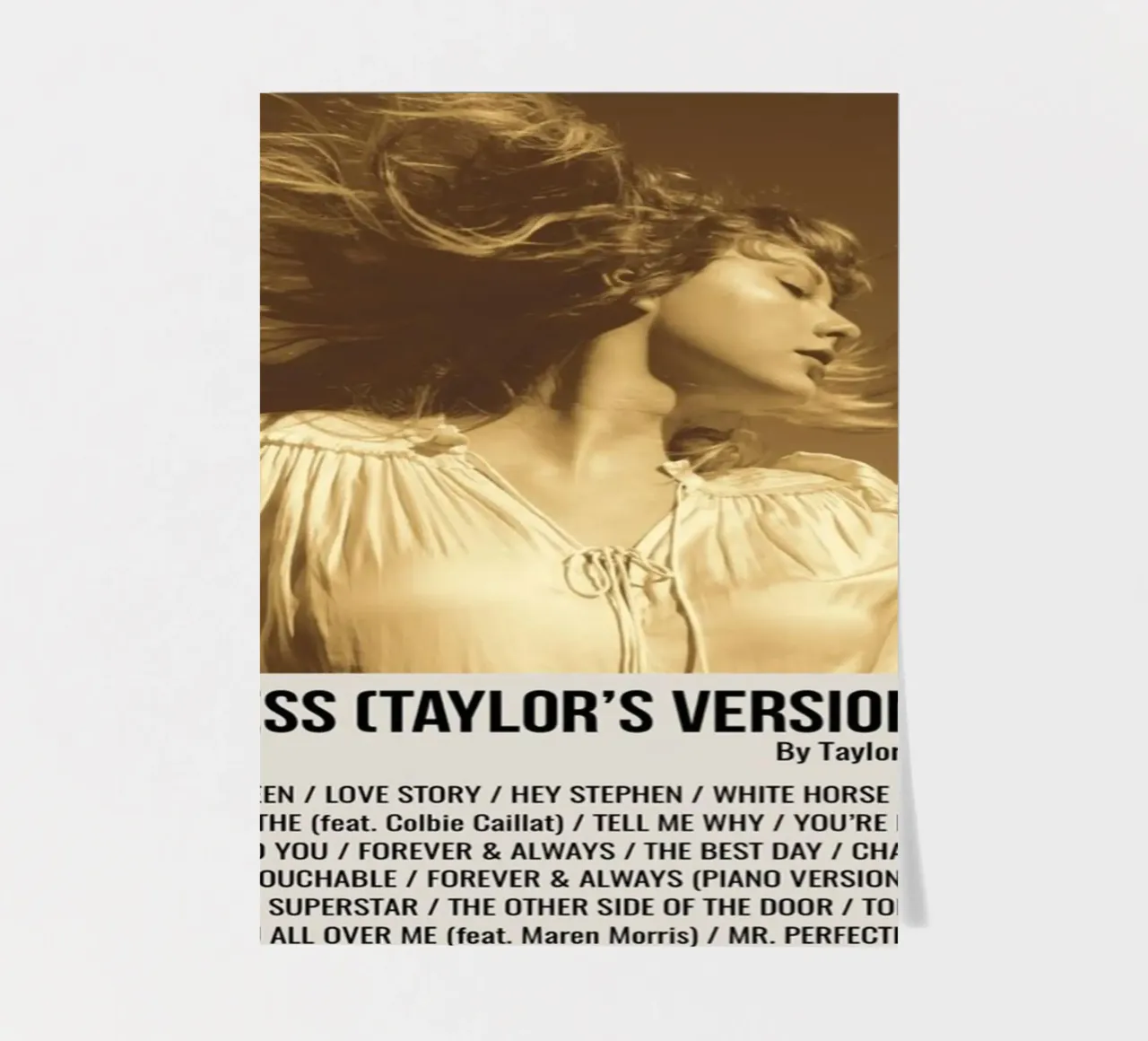 FEARLESS (TAYLOR'S VERSION) By Taylor Swift 2021 sticker sheet by SoundStudio