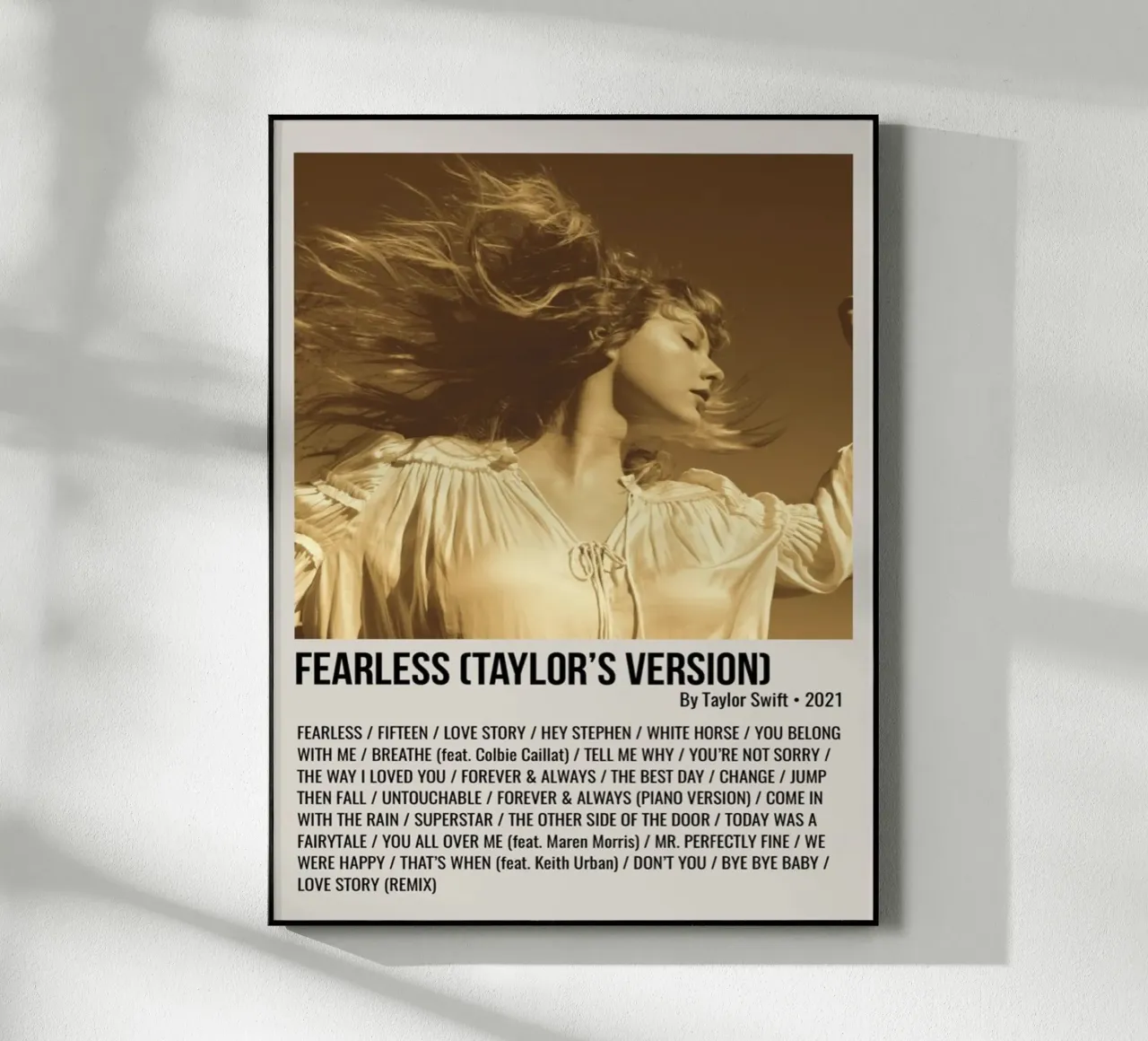 FEARLESS (TAYLOR'S VERSION) By Taylor Swift 2021 acryl van SoundStudio