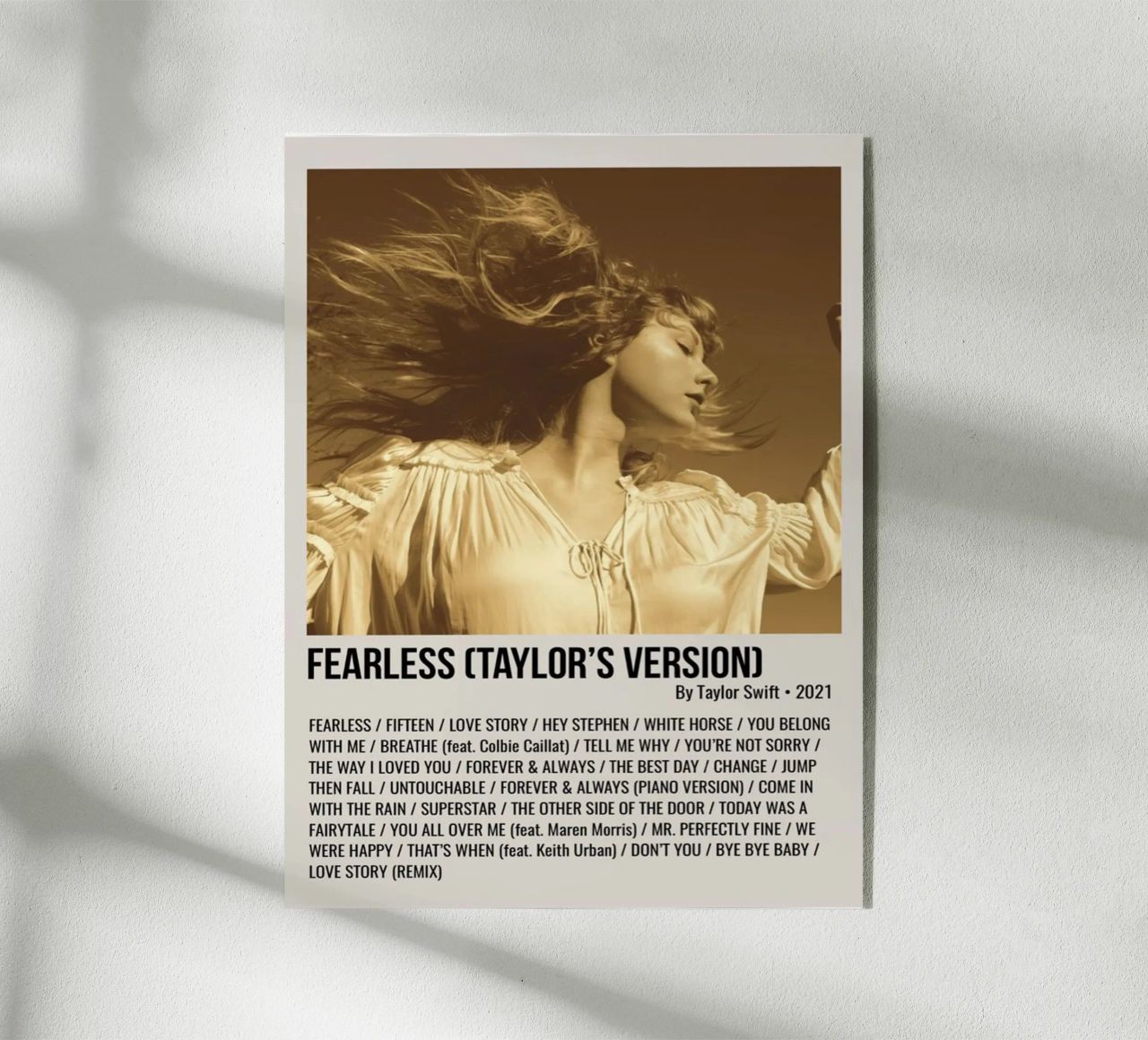 FEARLESS (TAYLOR'S VERSION) By Taylor Swift 2021 plexiglass da SoundStudio