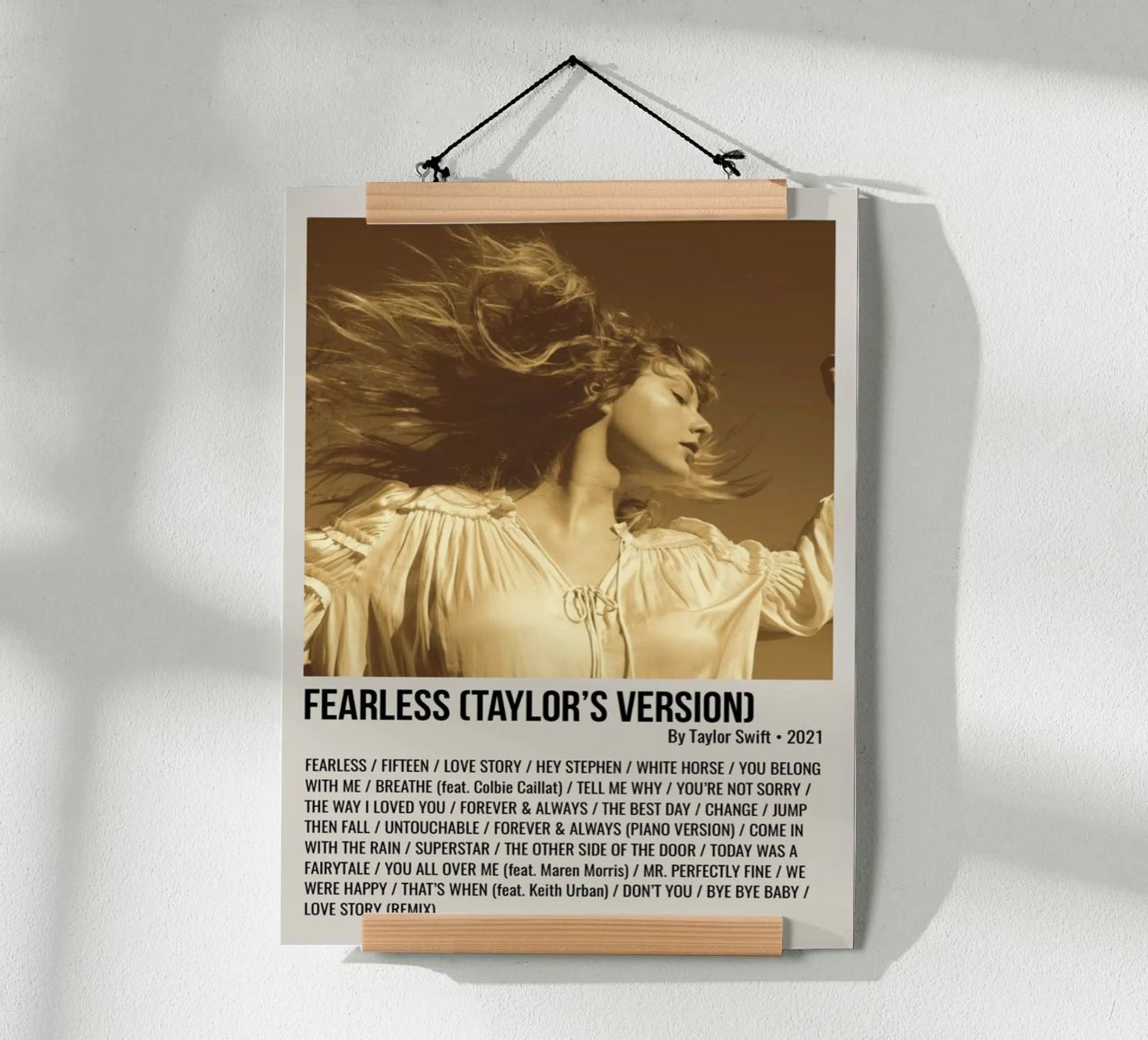 FEARLESS (TAYLOR'S VERSION) By Taylor Swift 2021 poster con telaio in alluminio da SoundStudio