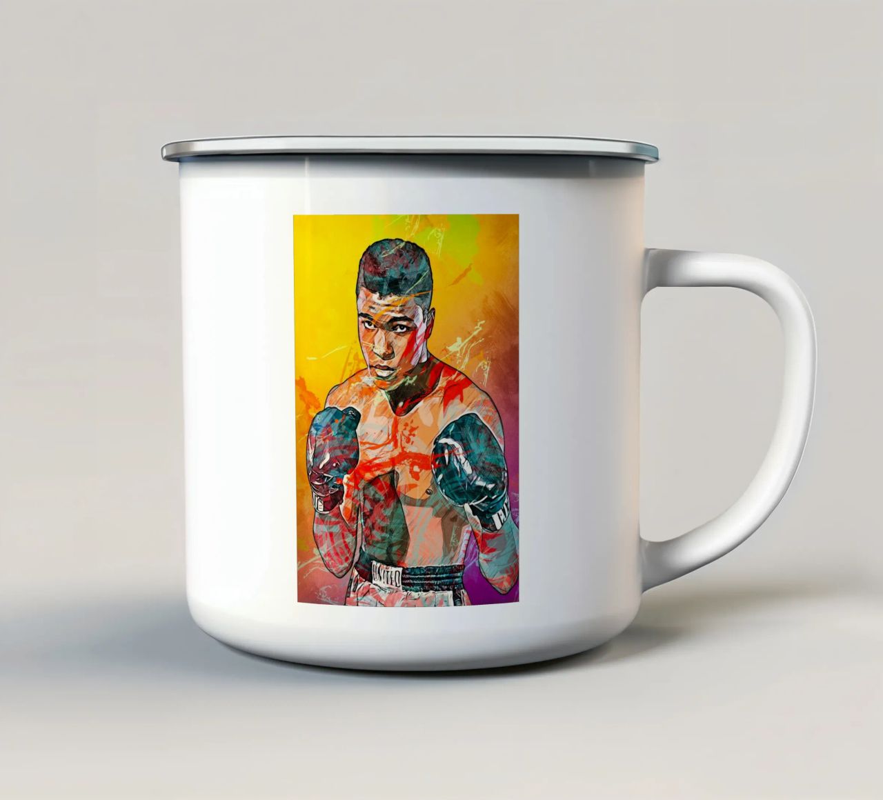 mohammad ali tazza in smalto da tenten