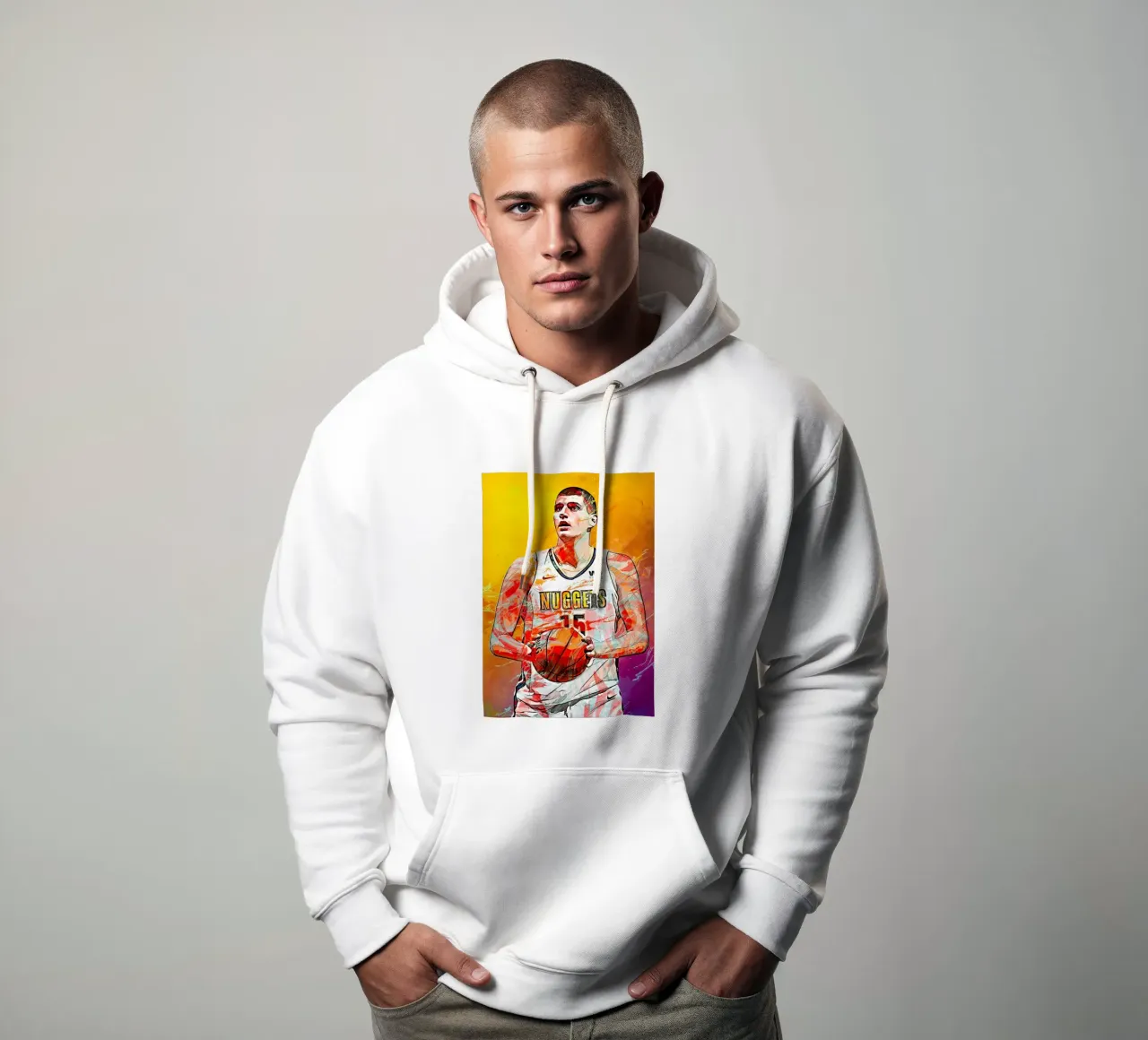 Nikola Jokic  Denver Nuggets felpa con cappuccio da tenten