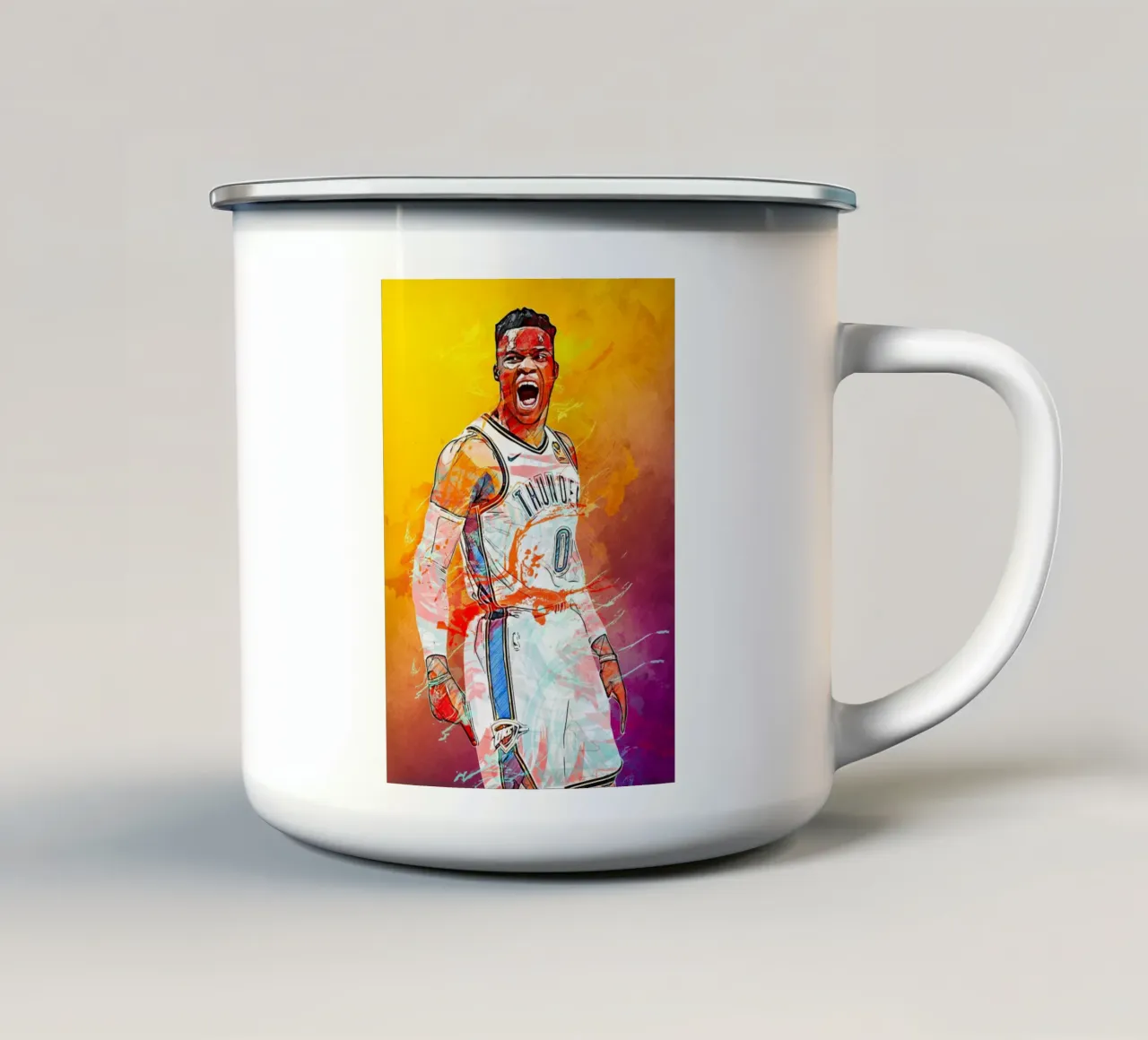 Russell Westbrook Oklahoma City Thunder tazza in smalto da tenten