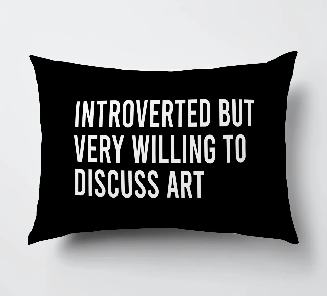 Introverted but very willing to discuss art decorative cushion by happieeagle
